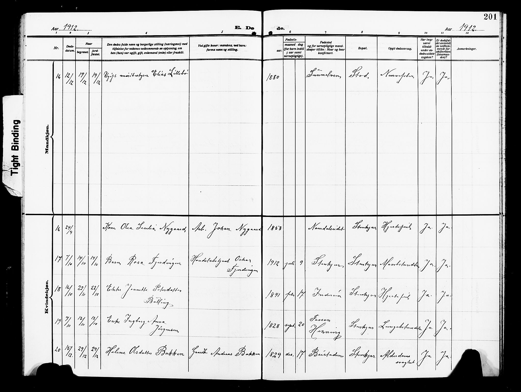 Ministerialprotokoller, klokkerbøker og fødselsregistre - Nord-Trøndelag, AV/SAT-A-1458/739/L0376: Parish register (copy) no. 739C04, 1908-1917, p. 201