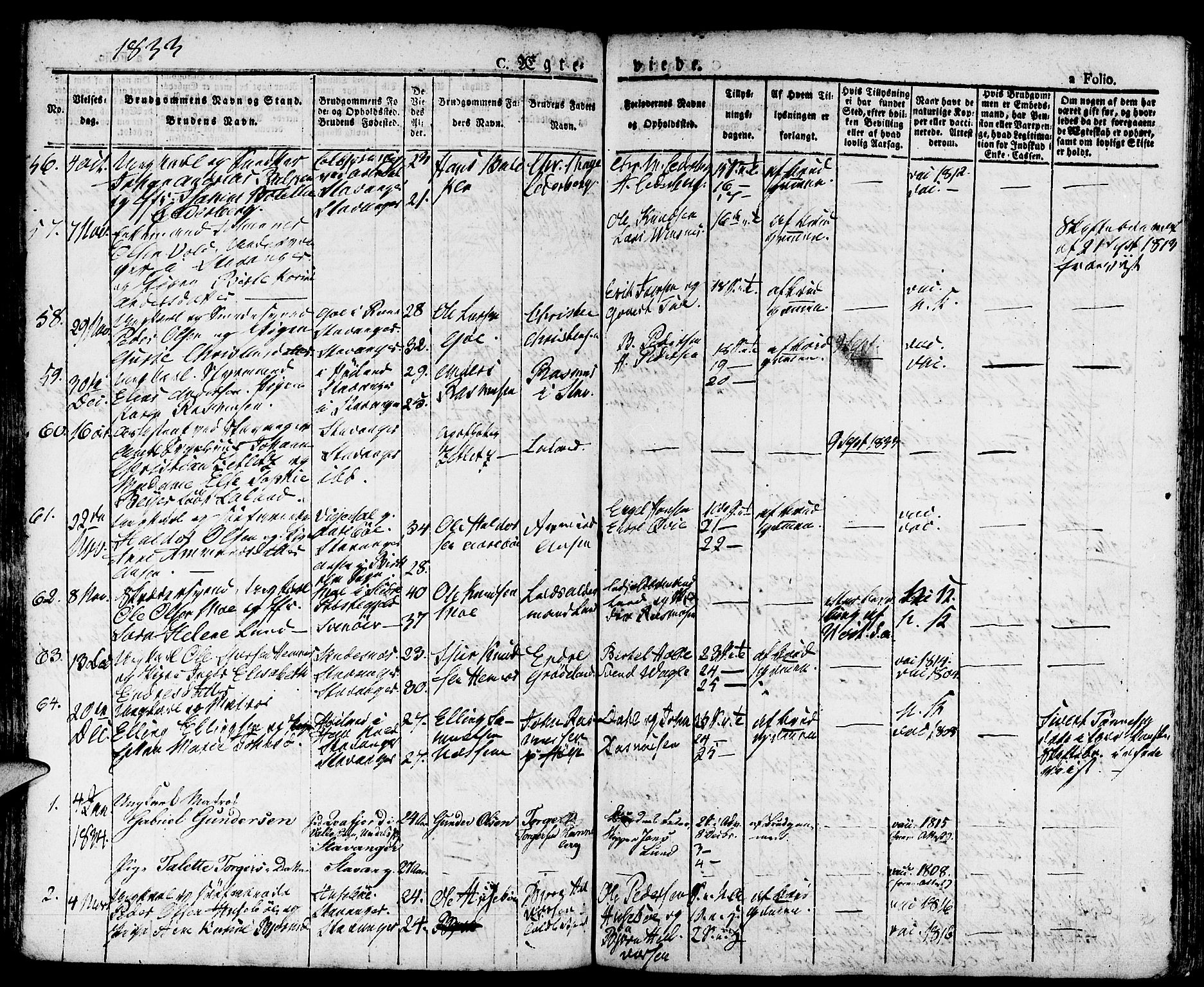 Domkirken sokneprestkontor, SAST/A-101812/001/30/30BA/L0011: Parish register (official) no. A 11, 1832-1856