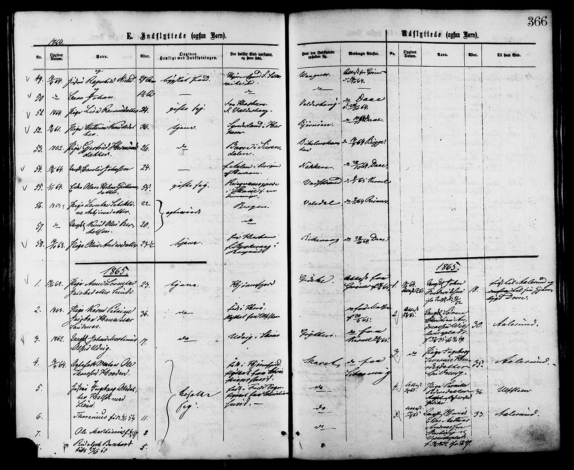 Ministerialprotokoller, klokkerbøker og fødselsregistre - Møre og Romsdal, AV/SAT-A-1454/528/L0399: Parish register (official) no. 528A10, 1864-1879, p. 366