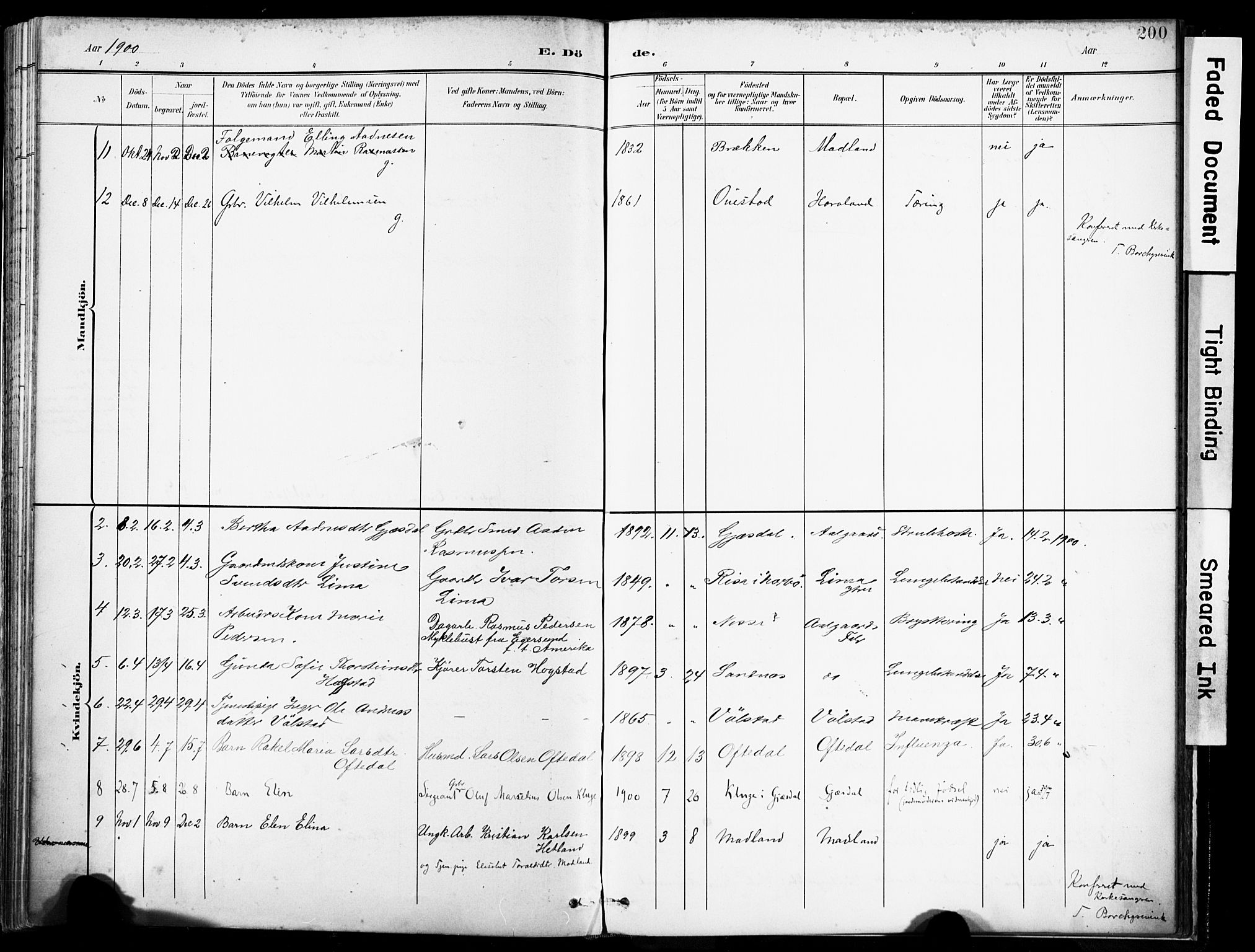 Lye sokneprestkontor, SAST/A-101794/001/30BA/L0012: Parish register (official) no. A 11, 1896-1909, p. 200