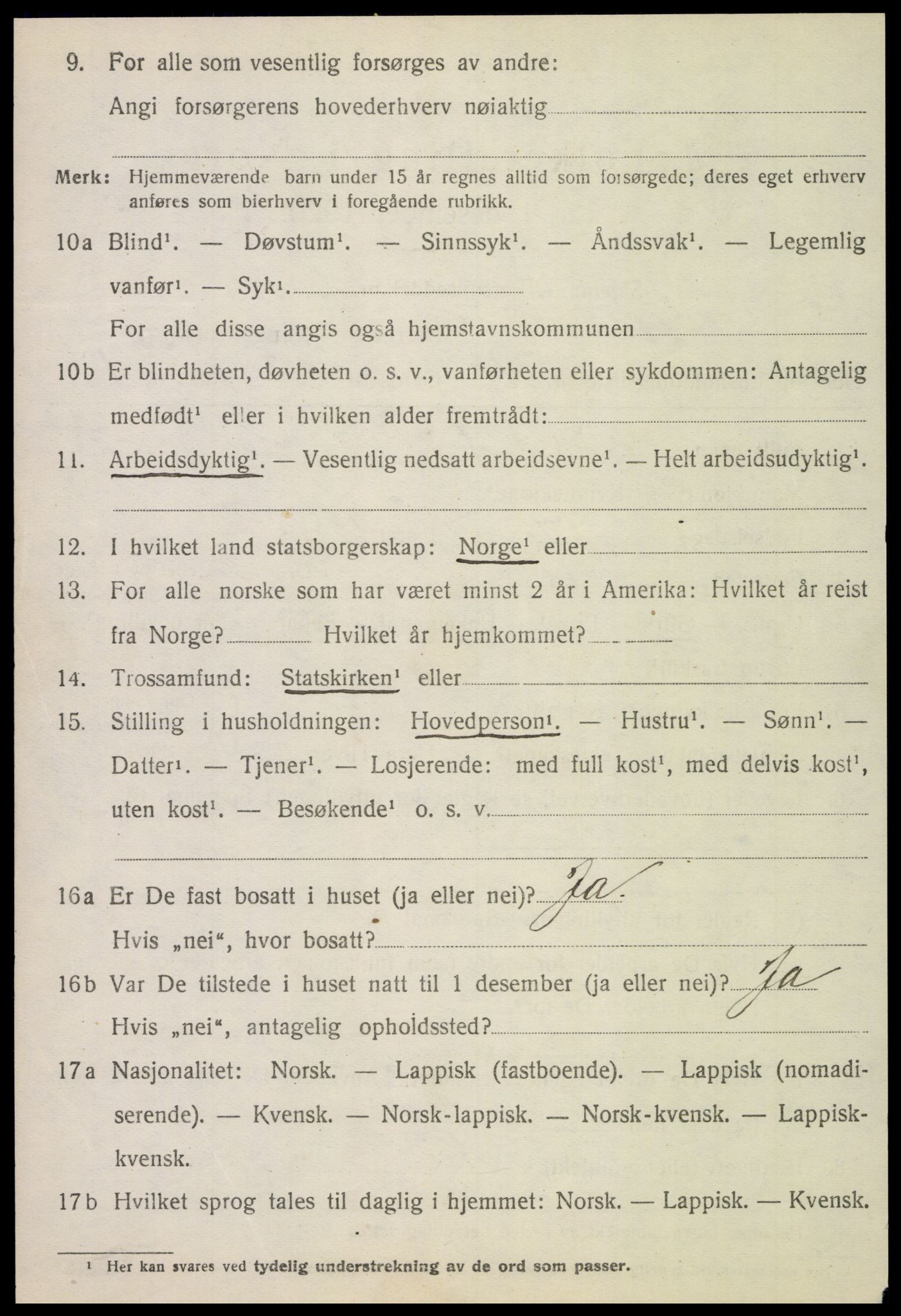 SAT, 1920 census for Verdal, 1920, p. 10218