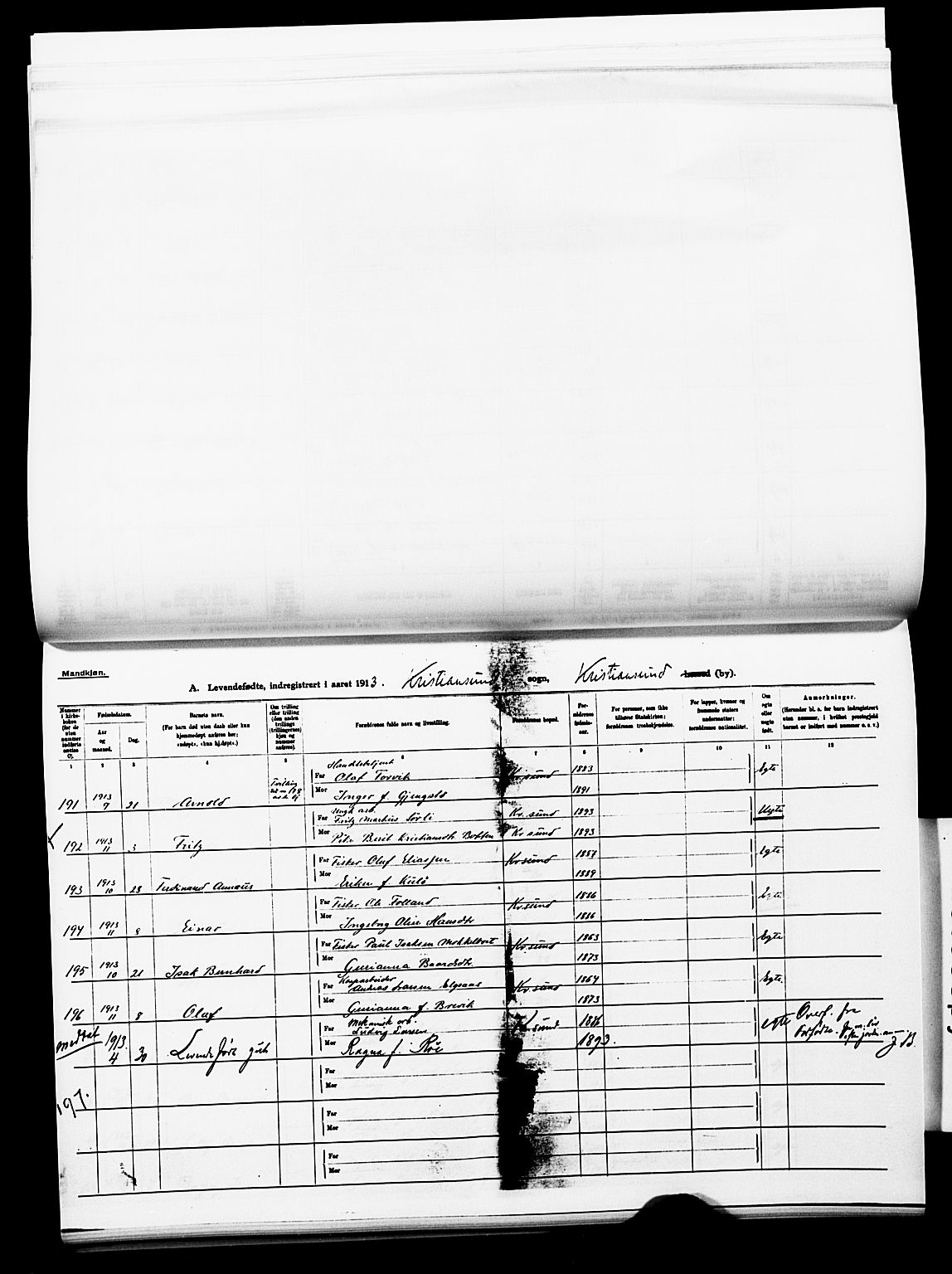 Ministerialprotokoller, klokkerbøker og fødselsregistre - Møre og Romsdal, AV/SAT-A-1454/572/L0861: Parish register (official) no. 572D05, 1913-1920