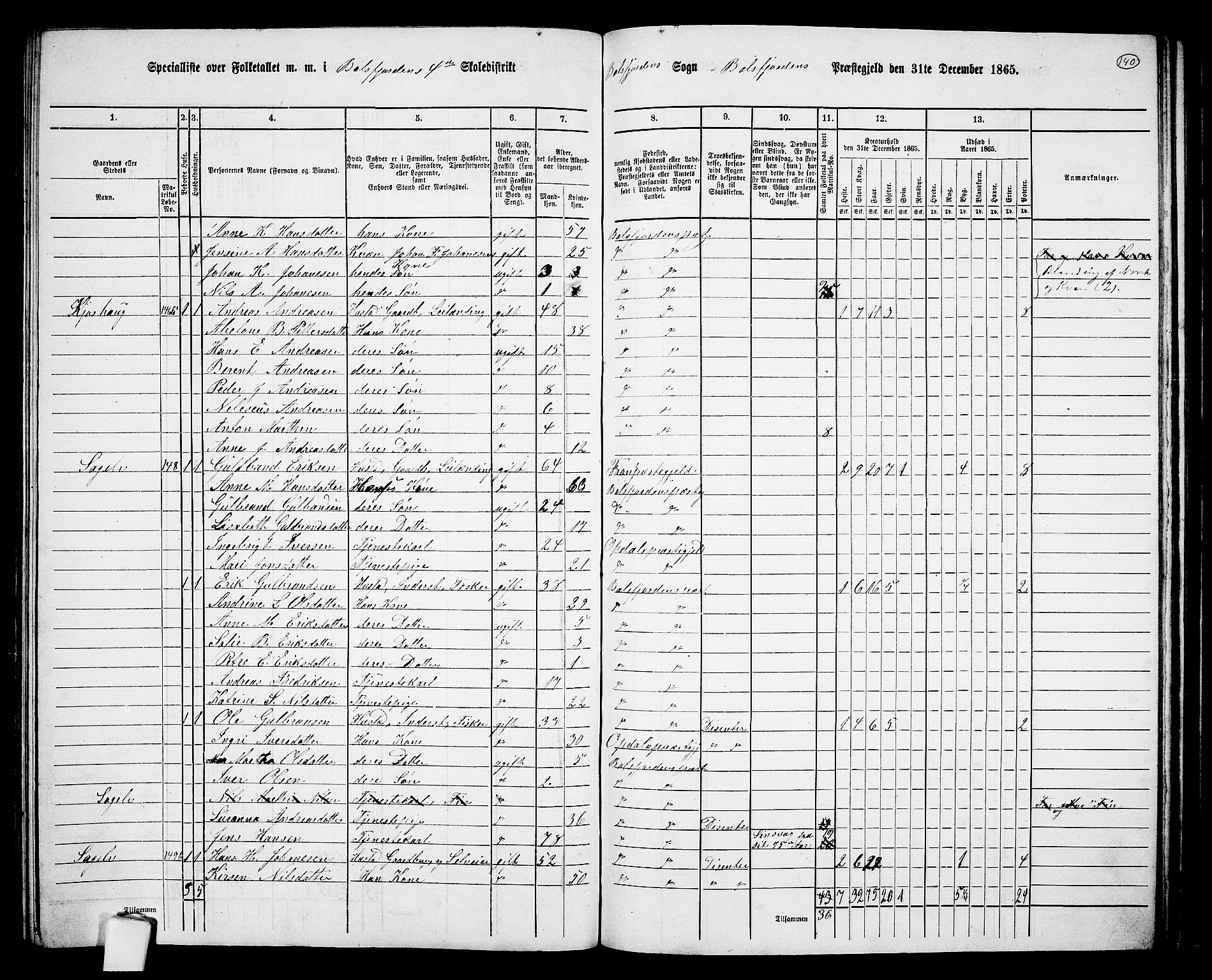 RA, 1865 census for Balsfjord, 1865, p. 77