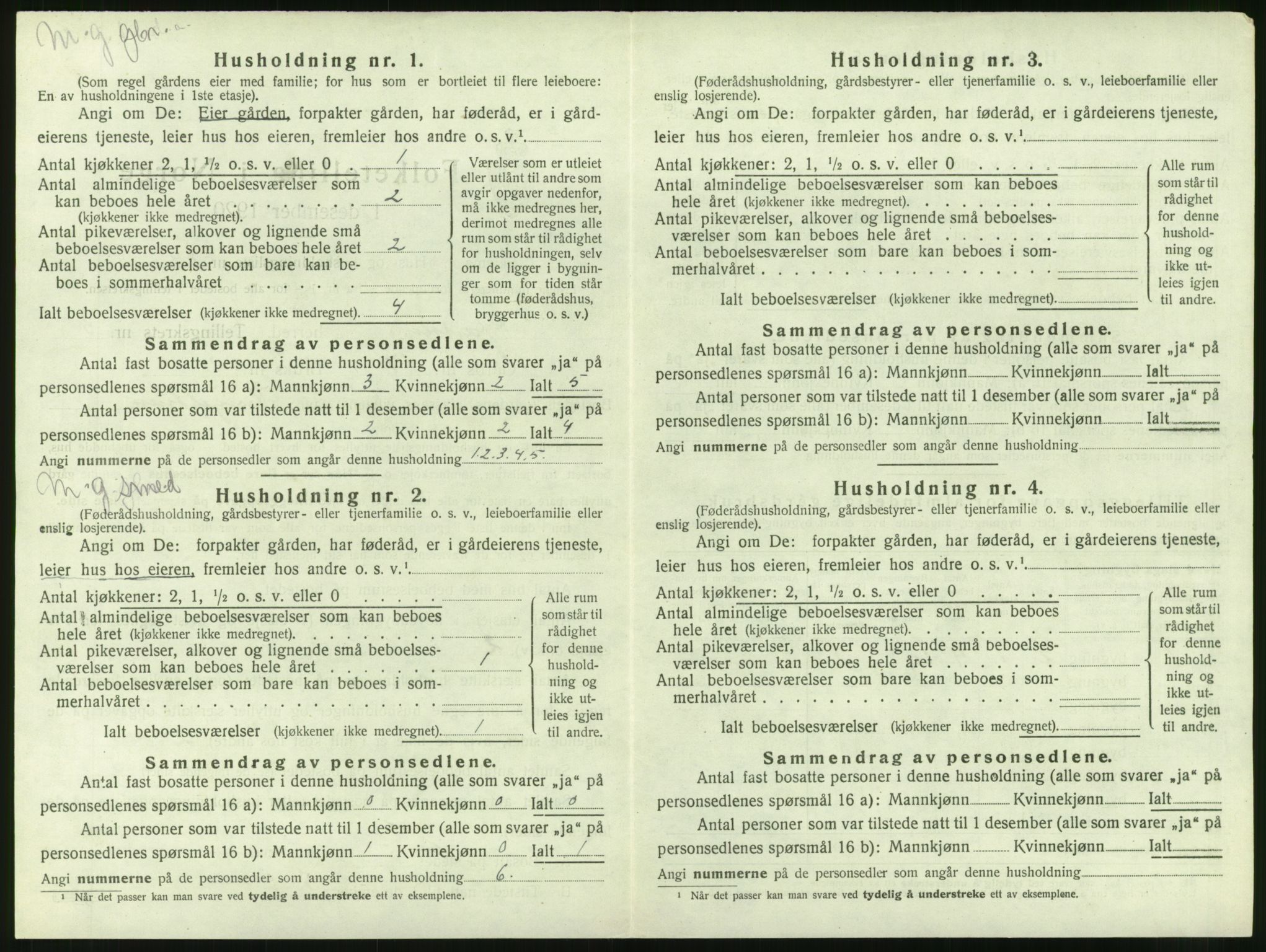 SAT, 1920 census for Grytten, 1920, p. 353