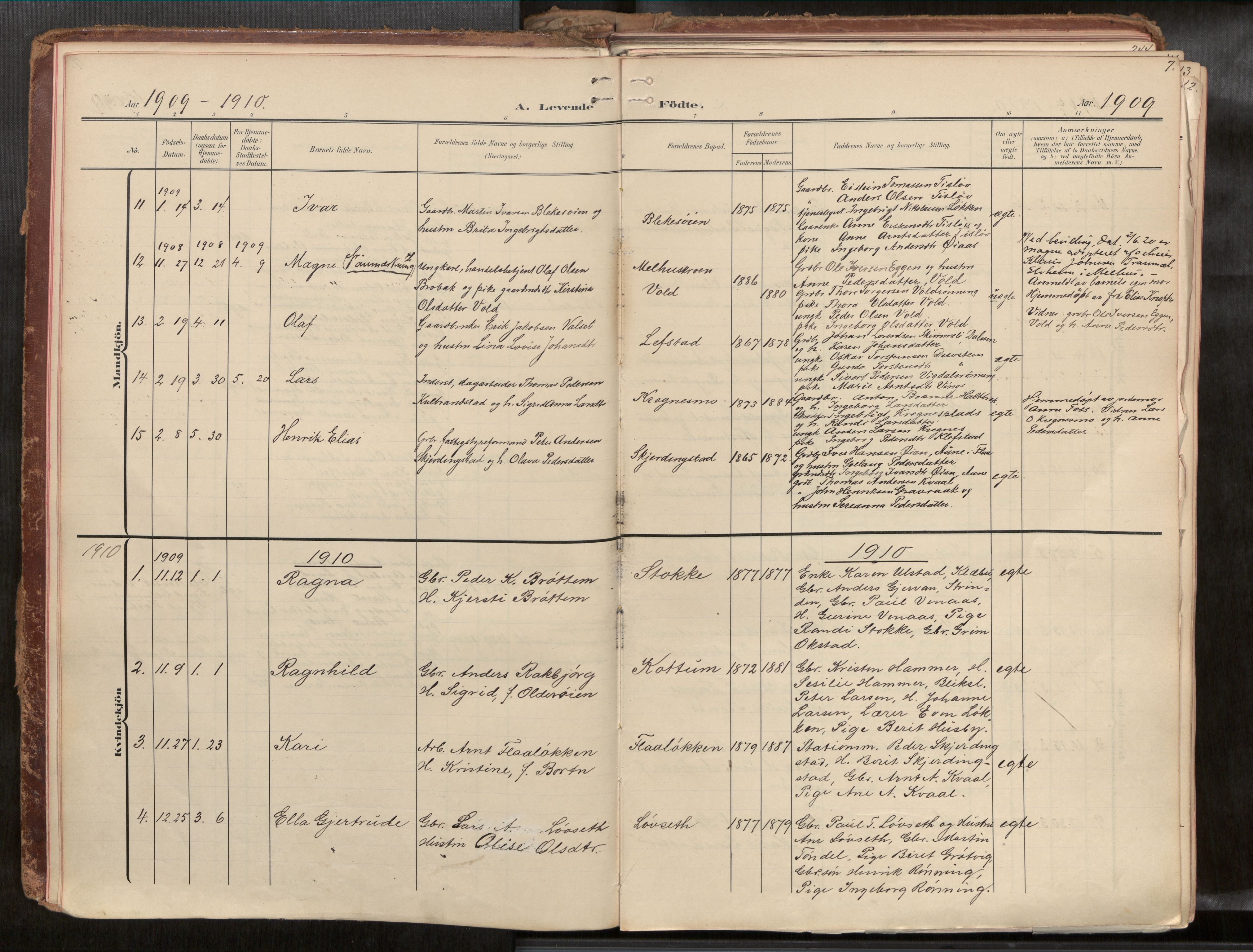 Ministerialprotokoller, klokkerbøker og fødselsregistre - Sør-Trøndelag, SAT/A-1456/691/L1085b: Parish register (official) no. 691A18, 1908-1930, p. 7