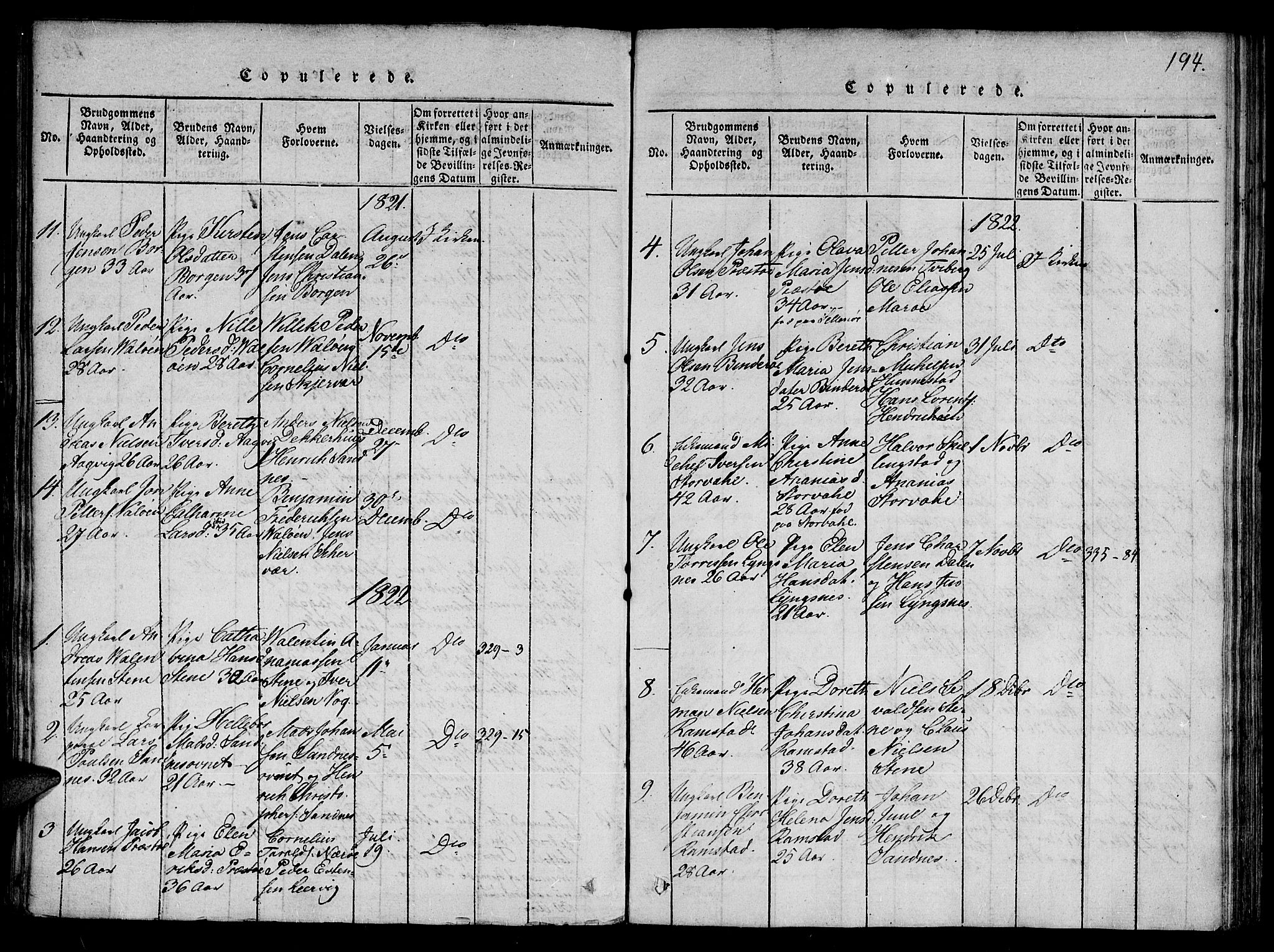 Ministerialprotokoller, klokkerbøker og fødselsregistre - Nord-Trøndelag, AV/SAT-A-1458/784/L0667: Parish register (official) no. 784A03 /1, 1816-1829, p. 194