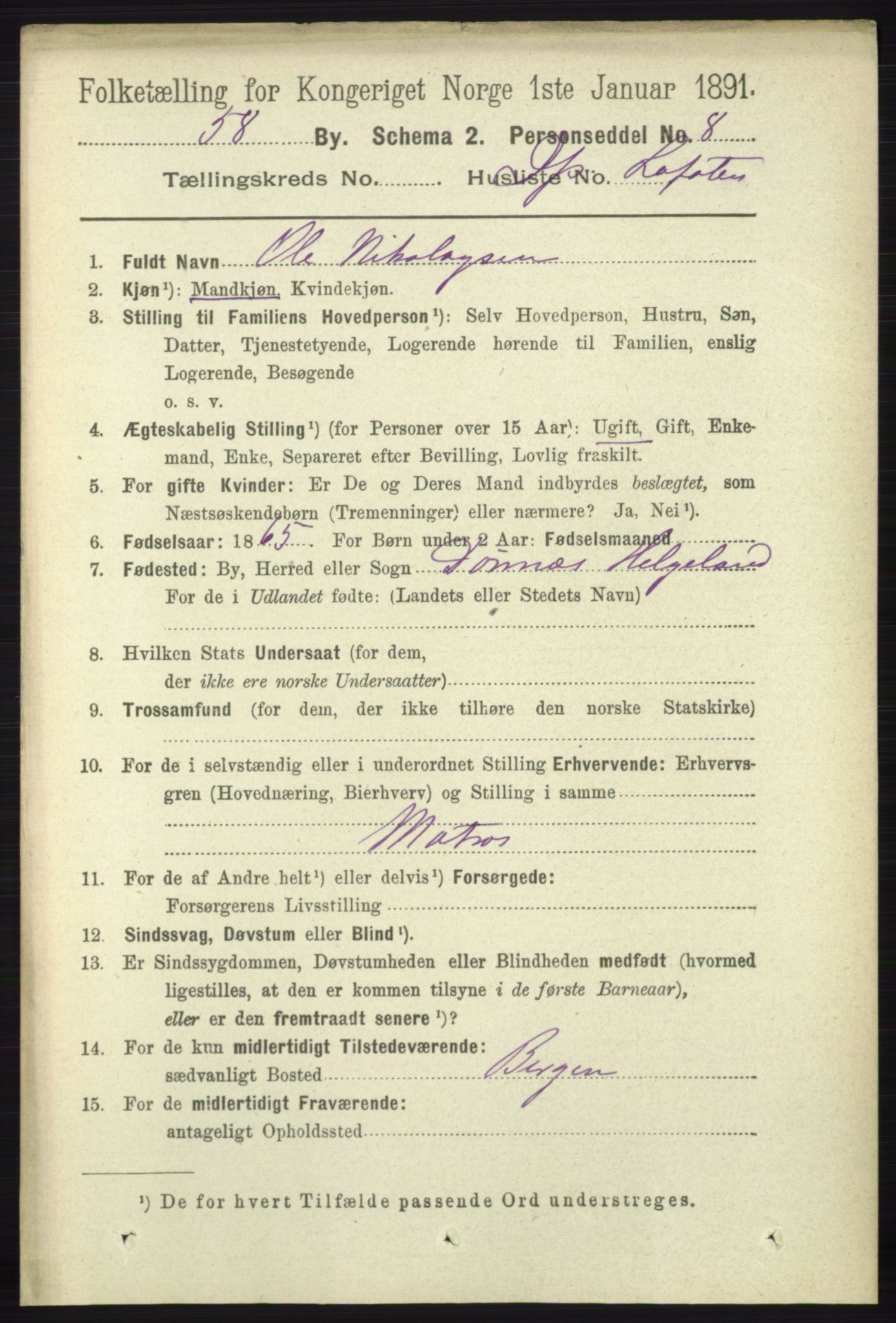 RA, 1891 census for 1902 Tromsø, 1891, p. 7487