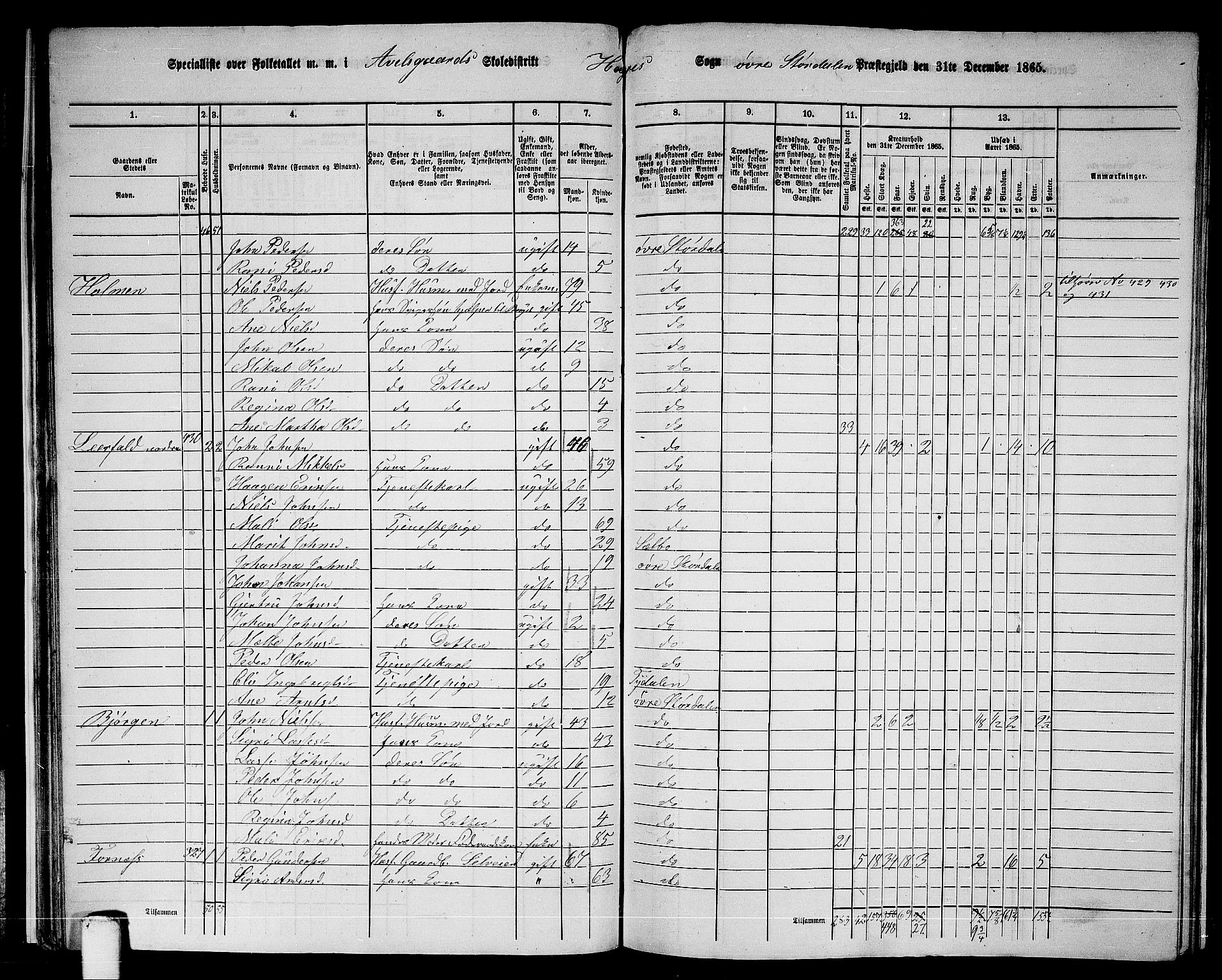 RA, 1865 census for Øvre Stjørdal, 1865, p. 32