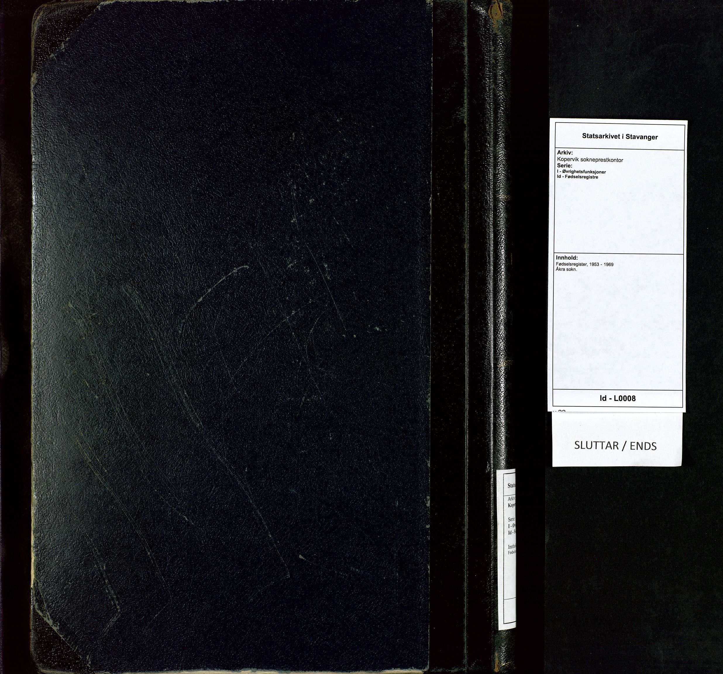 Kopervik sokneprestkontor, SAST/A-101850/I/Id/L0008: Birth register no. 8, 1953-1969