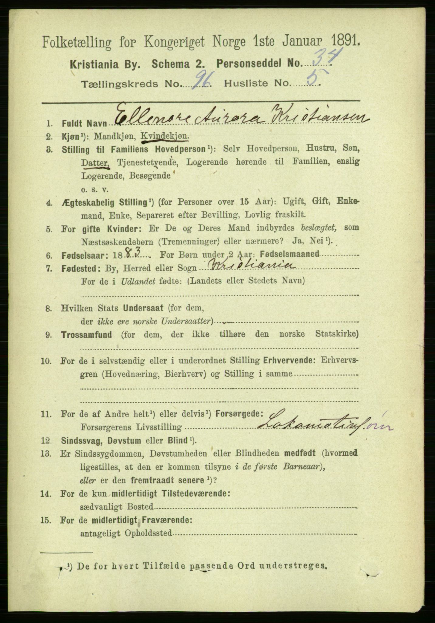RA, 1891 census for 0301 Kristiania, 1891, p. 46659
