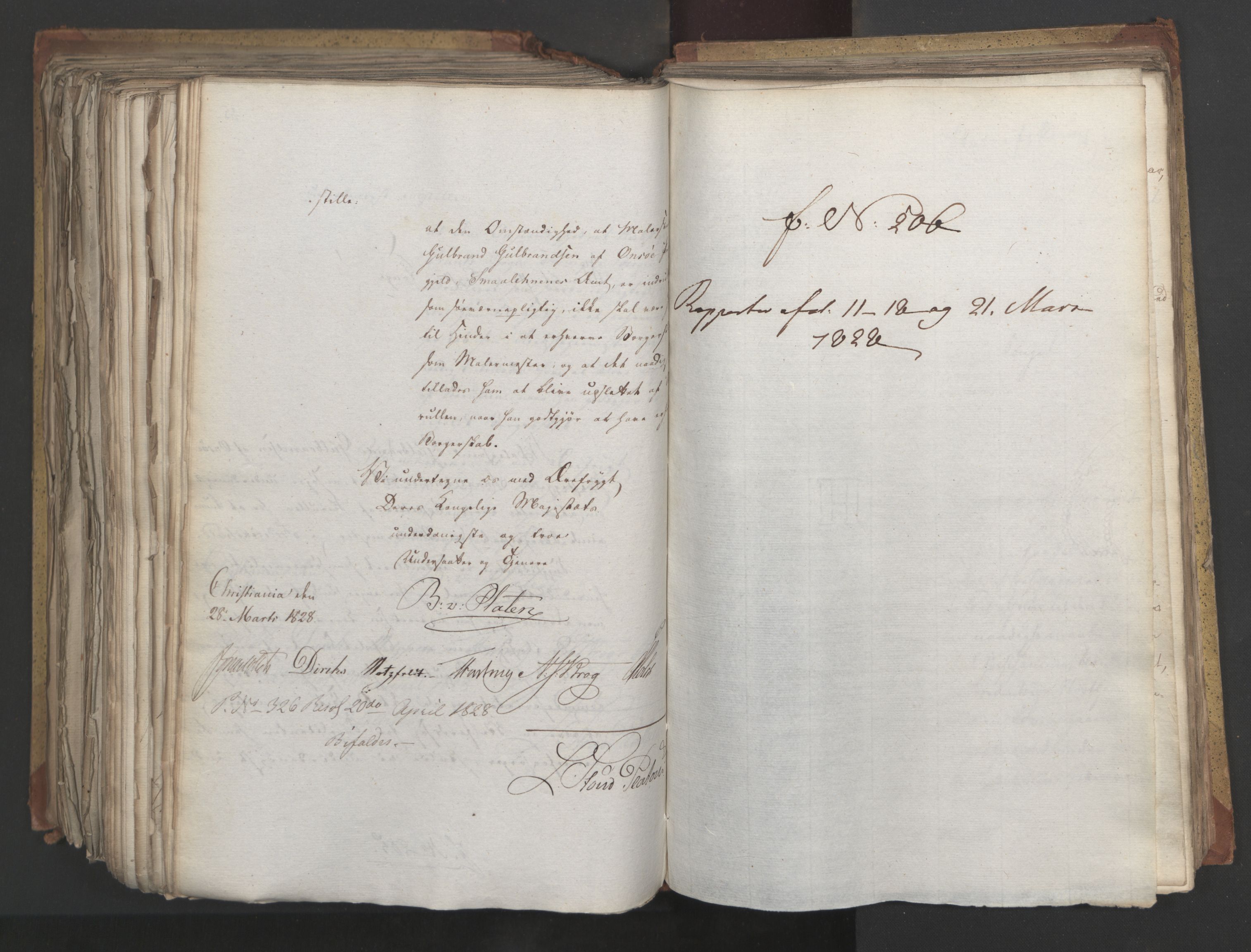 Statsrådsavdelingen i Stockholm, AV/RA-S-1003/D/Da/L0054: Regjeringsinnstillinger nr. 1-230, 1828, p. 610