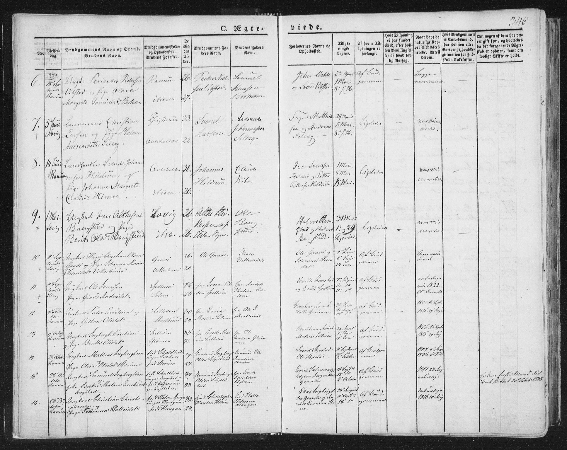 Ministerialprotokoller, klokkerbøker og fødselsregistre - Nord-Trøndelag, SAT/A-1458/764/L0552: Parish register (official) no. 764A07b, 1824-1865, p. 346