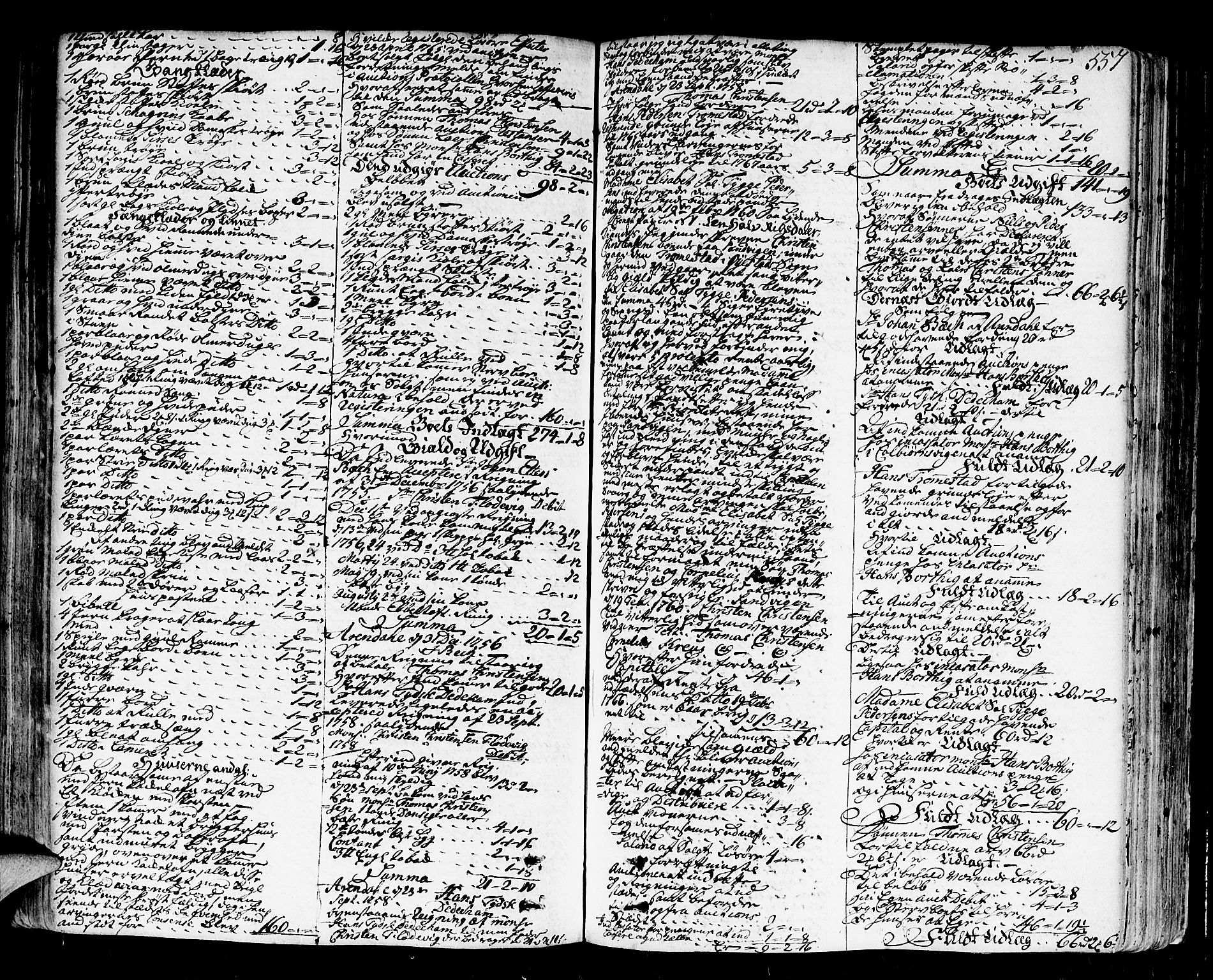 Nedenes sorenskriveri før 1824, SAK/1221-0007/H/Hc/L0030: Skifteprotokoll med register nr 21a, 1763-1767, p. 556b-557a