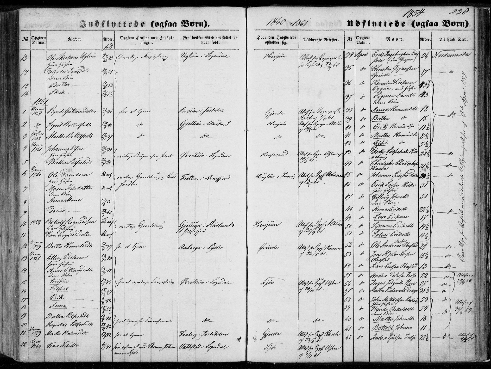 Leikanger sokneprestembete, AV/SAB-A-81001/H/Haa/Haaa/L0008: Parish register (official) no. A 8, 1852-1868, p. 238