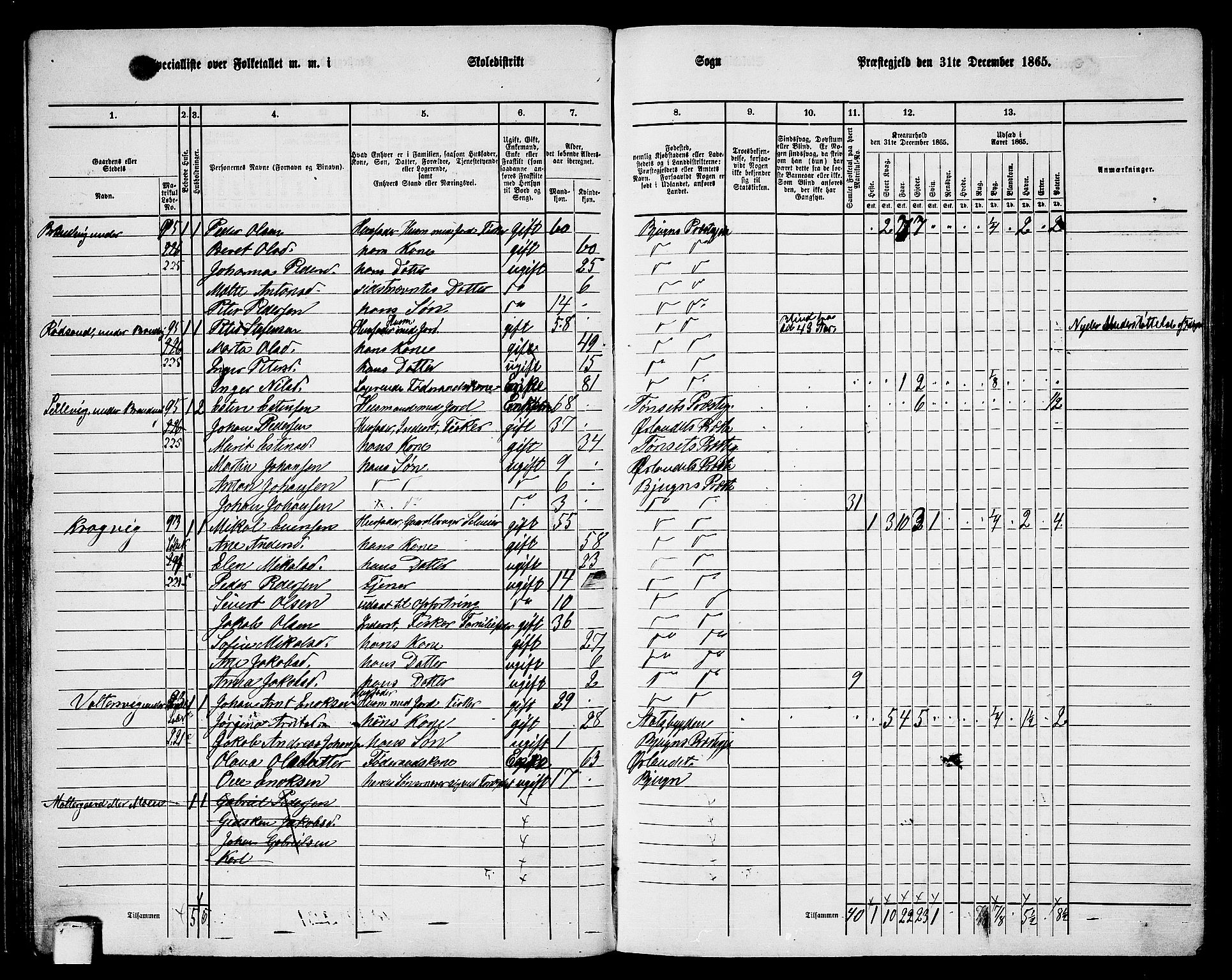 RA, 1865 census for Bjugn, 1865, p. 47