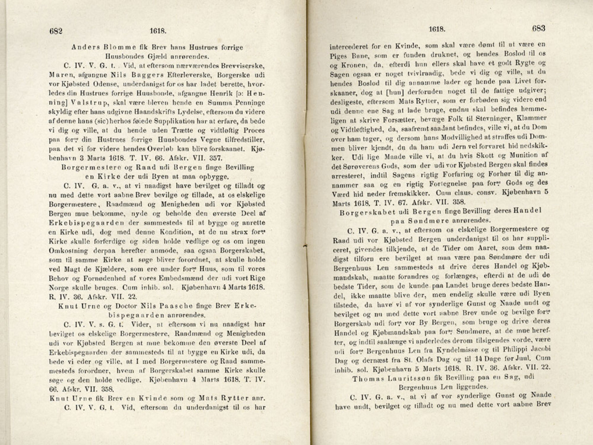 Publikasjoner utgitt av Det Norske Historiske Kildeskriftfond, PUBL/-/-/-: Norske Rigs-Registranter, bind 4, 1603-1618, p. 682-683