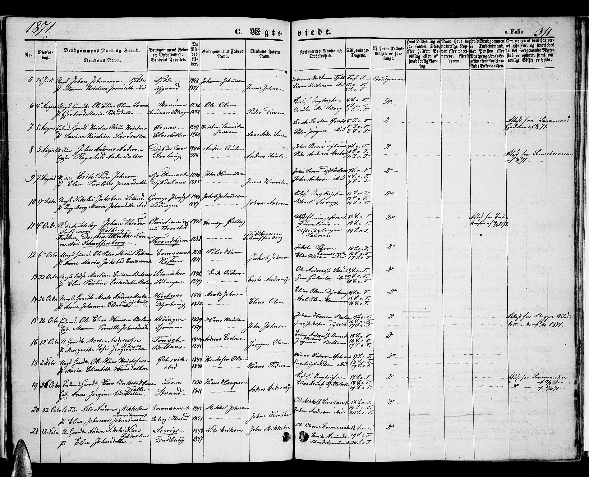 Ministerialprotokoller, klokkerbøker og fødselsregistre - Nordland, AV/SAT-A-1459/863/L0912: Parish register (copy) no. 863C02, 1858-1876, p. 311