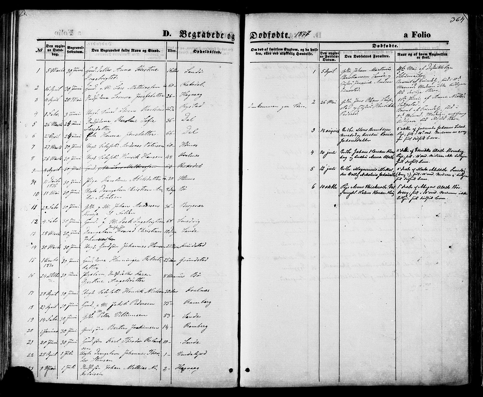 Ministerialprotokoller, klokkerbøker og fødselsregistre - Nordland, AV/SAT-A-1459/880/L1132: Parish register (official) no. 880A06, 1869-1887, p. 364