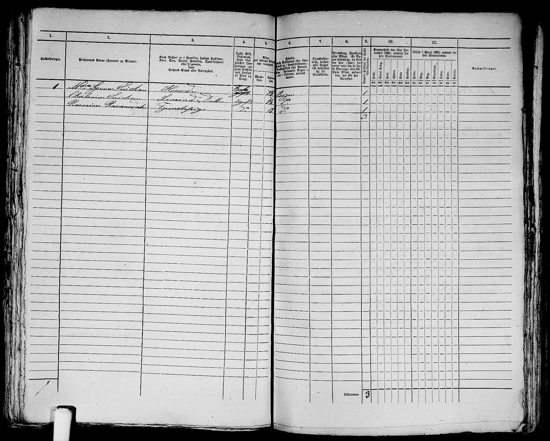 RA, 1865 census for Bergen, 1865, p. 364