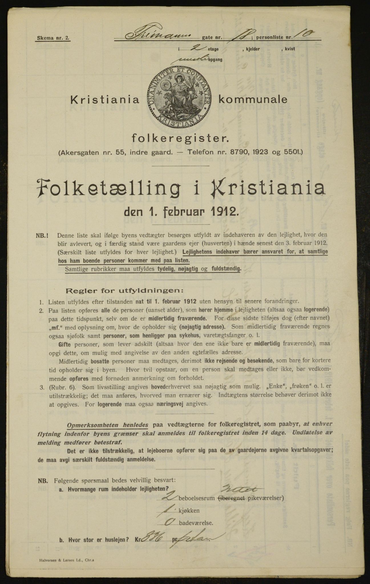 OBA, Municipal Census 1912 for Kristiania, 1912, p. 26822