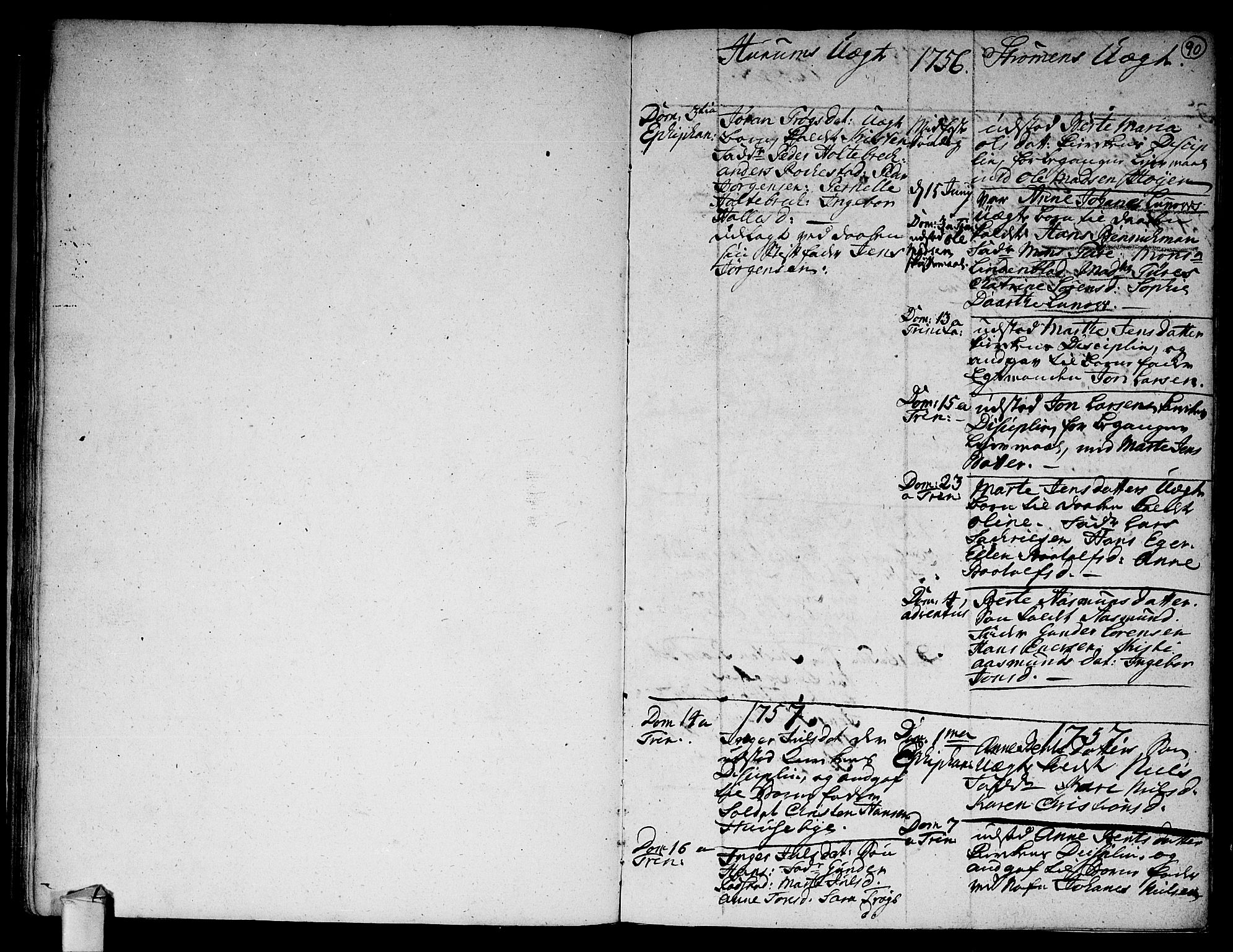 Hurum kirkebøker, SAKO/A-229/F/Fa/L0006: Parish register (official) no. 6, 1756-1770, p. 90