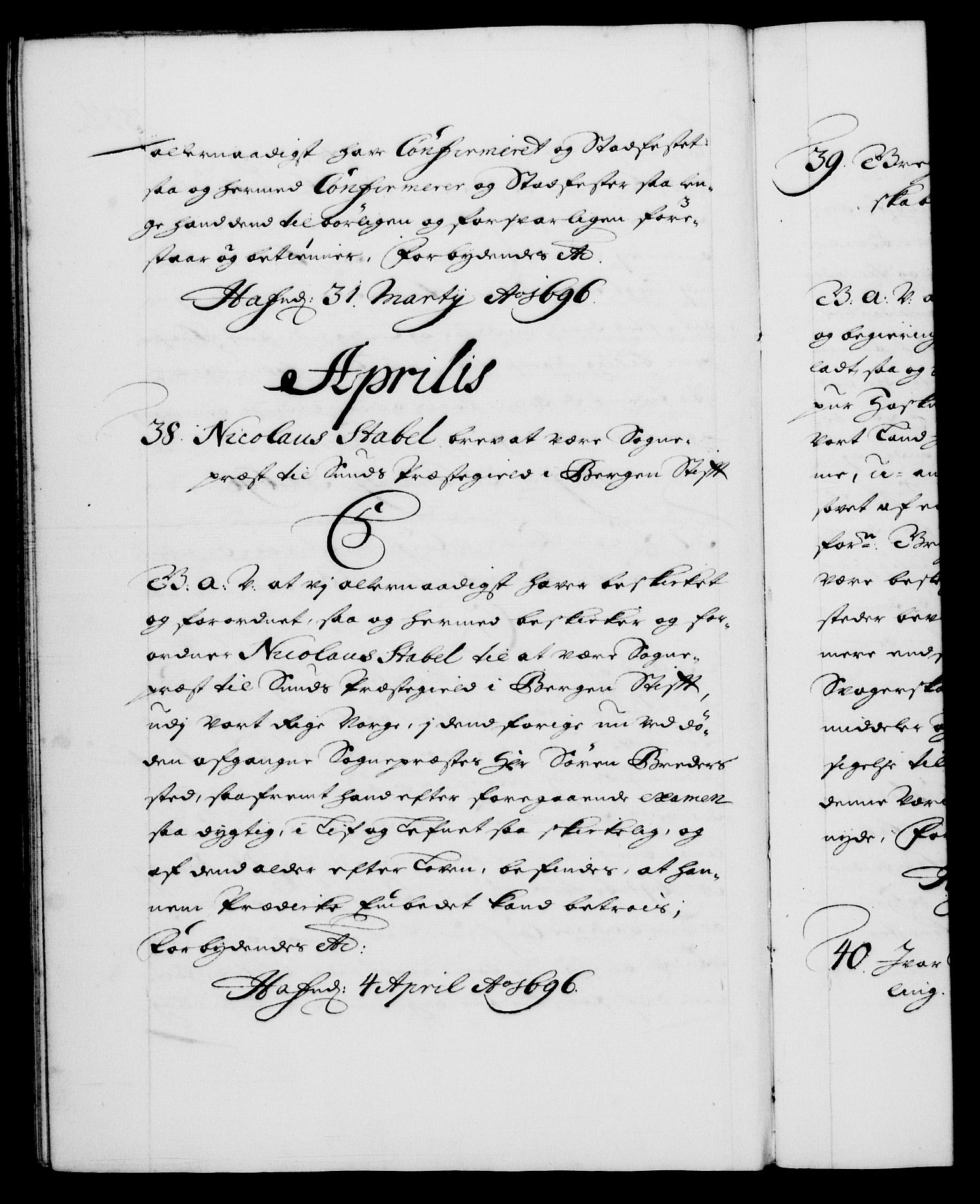 Danske Kanselli 1572-1799, AV/RA-EA-3023/F/Fc/Fca/Fcaa/L0016: Norske registre (mikrofilm), 1692-1697, p. 332b