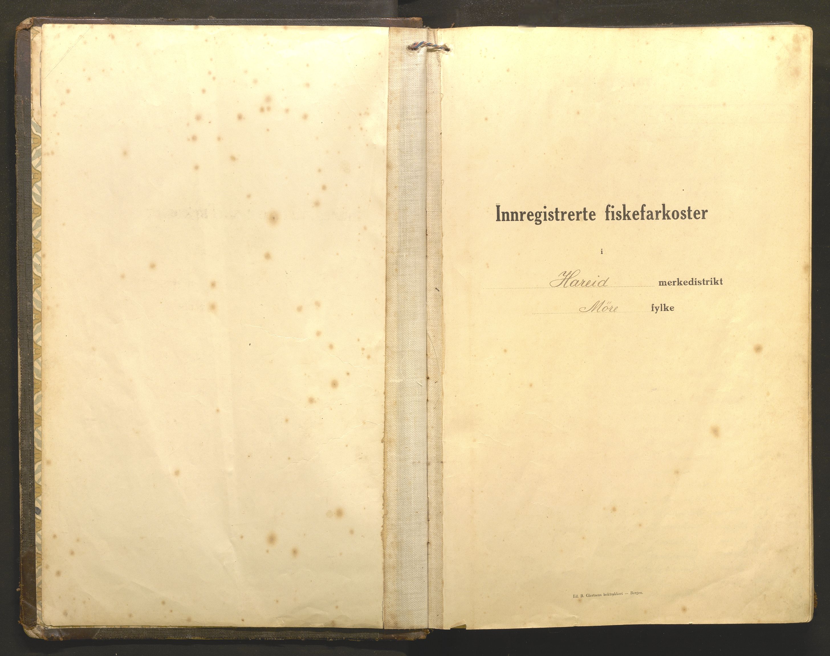 Fiskeridirektoratet - 1 Adm. ledelse - 13 Båtkontoret, AV/SAB-A-2003/I/Ia/Iaf/L0050: 135.0621/1 Merkeprotokoll - Hareid, 1920-1956