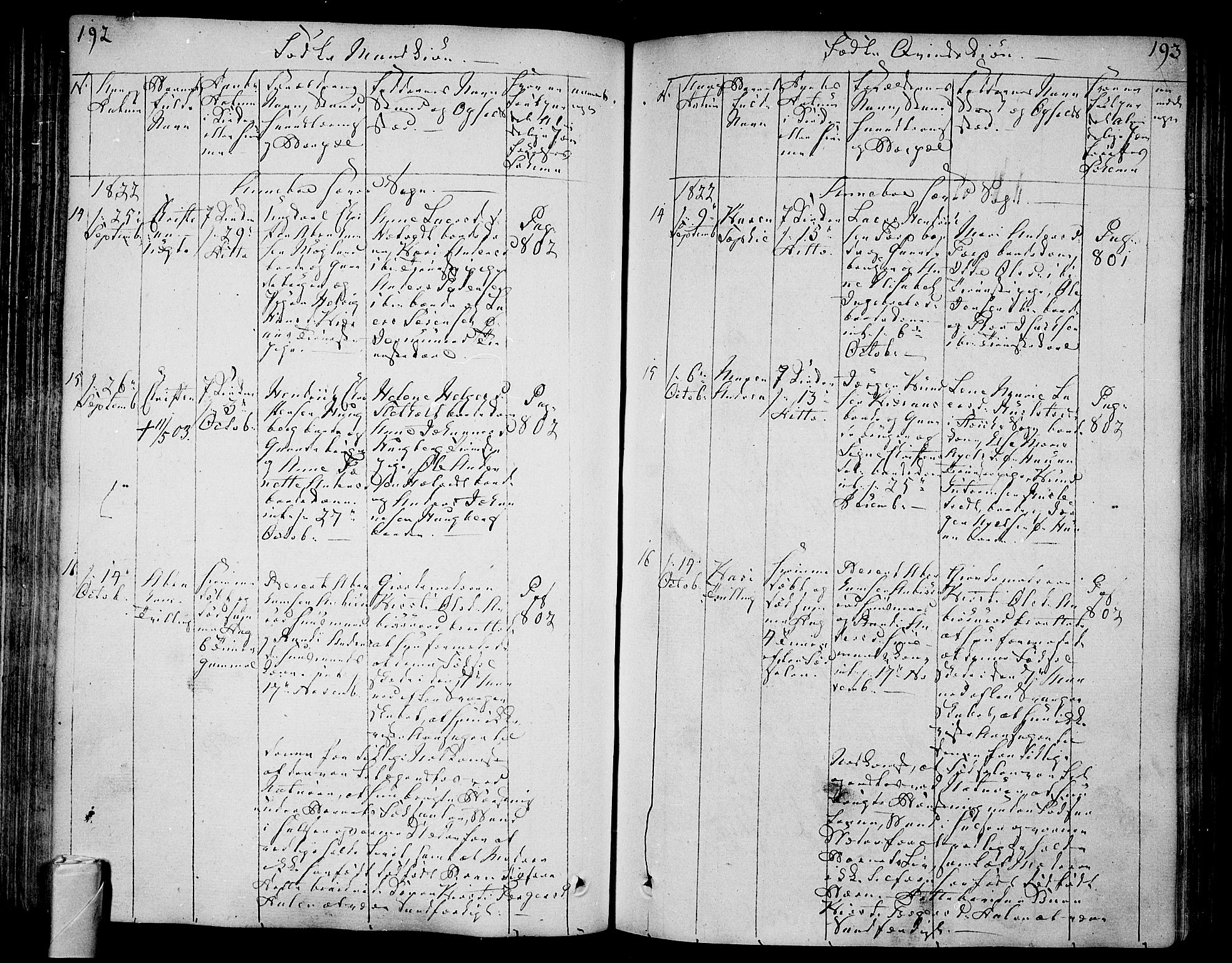 Andebu kirkebøker, AV/SAKO-A-336/F/Fa/L0003: Parish register (official) no. 3 /1, 1803-1828, p. 192-193