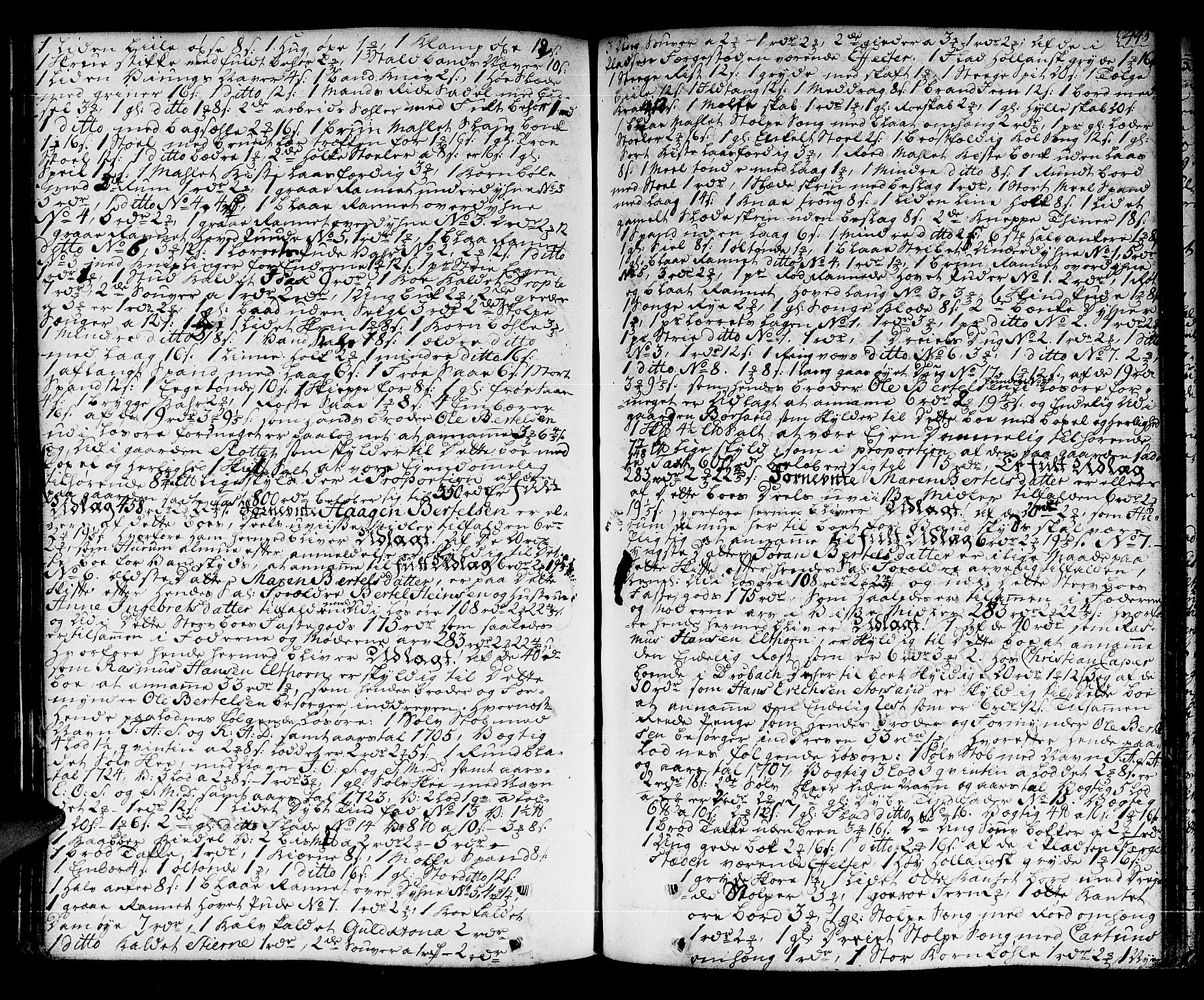 Lier, Røyken og Hurum sorenskriveri, AV/SAKO-A-89/H/Hc/L0005: Skifteprotokoll, 1760-1774, p. 444b-445a