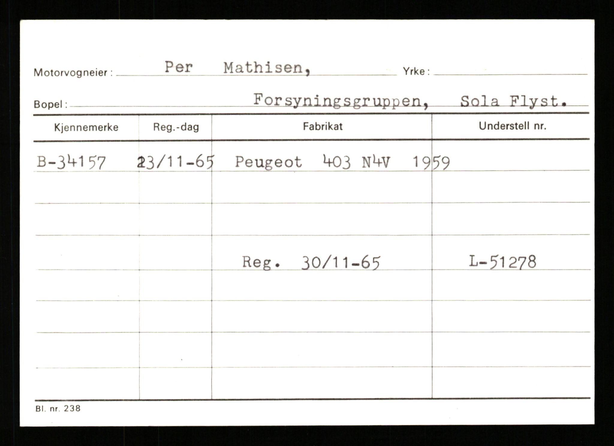 Stavanger trafikkstasjon, AV/SAST-A-101942/0/G/L0005: Registreringsnummer: 23000 - 34245, 1930-1971, p. 3466