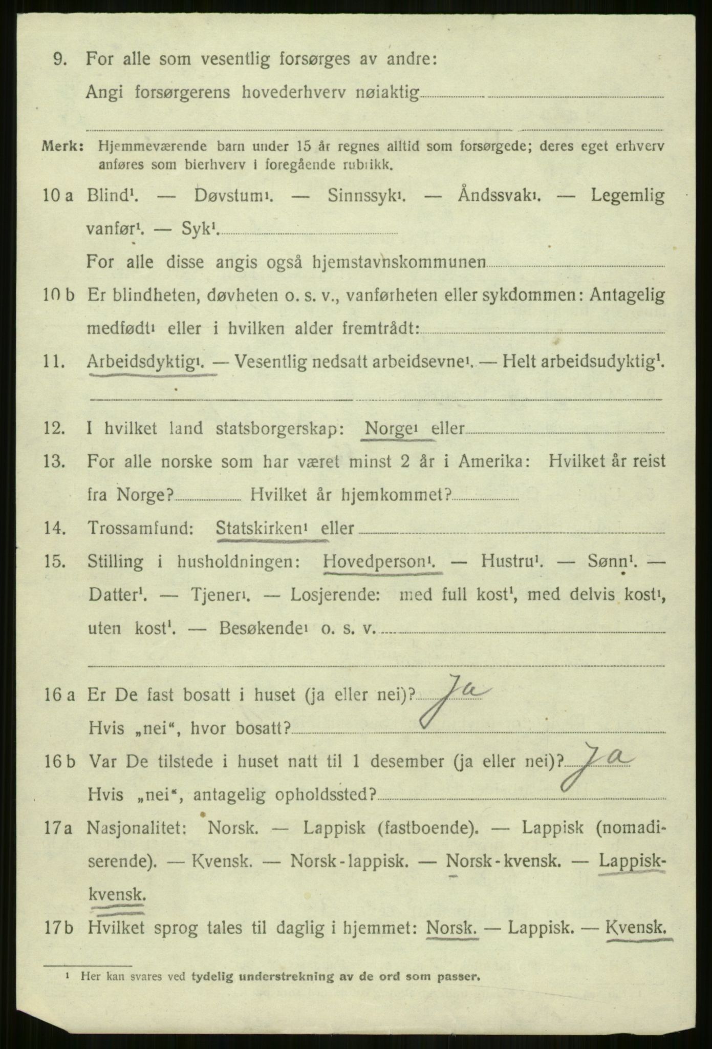 SATØ, 1920 census for Lyngen, 1920, p. 7554