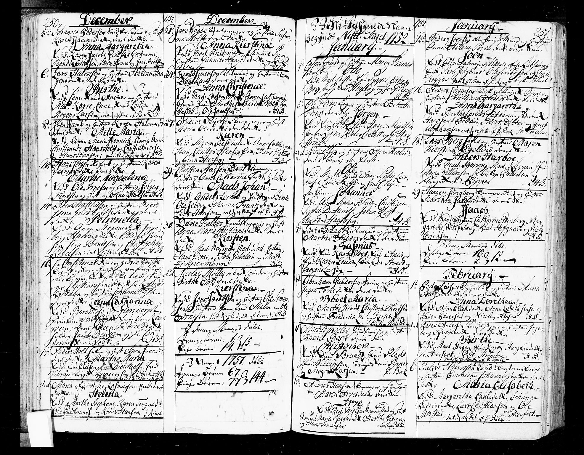 Oslo domkirke Kirkebøker, SAO/A-10752/F/Fa/L0004: Parish register (official) no. 4, 1743-1786, p. 250-251