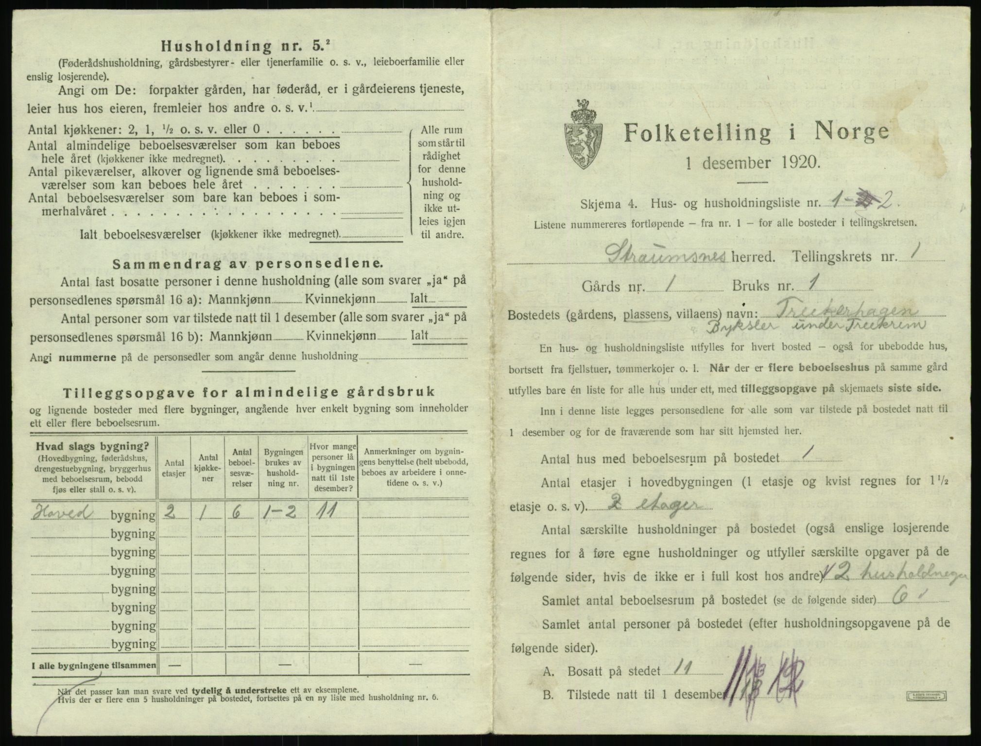 SAT, 1920 census for Straumsnes, 1920, p. 35