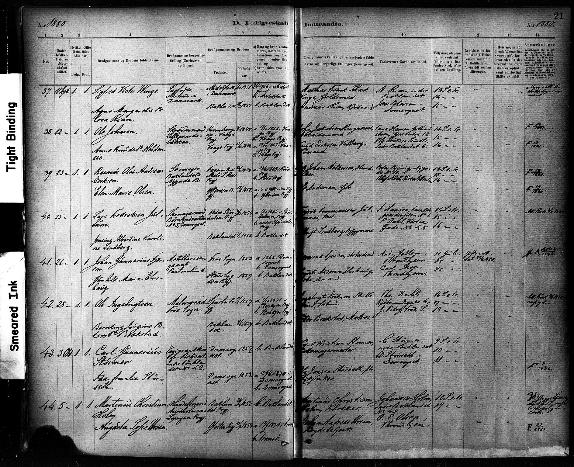 Ministerialprotokoller, klokkerbøker og fødselsregistre - Sør-Trøndelag, AV/SAT-A-1456/604/L0189: Parish register (official) no. 604A10, 1878-1892, p. 21