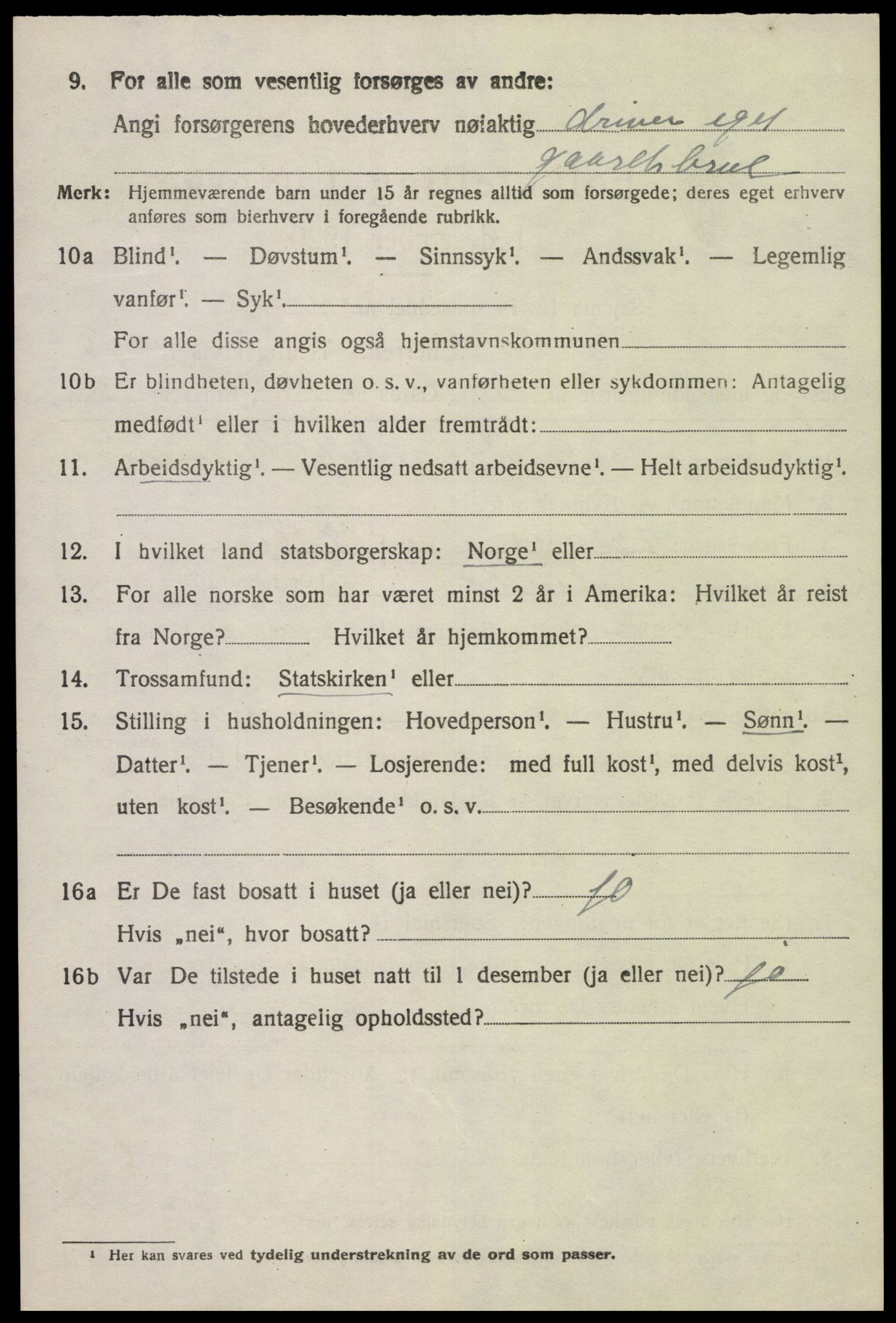 SAK, 1920 census for Lista, 1920, p. 12882