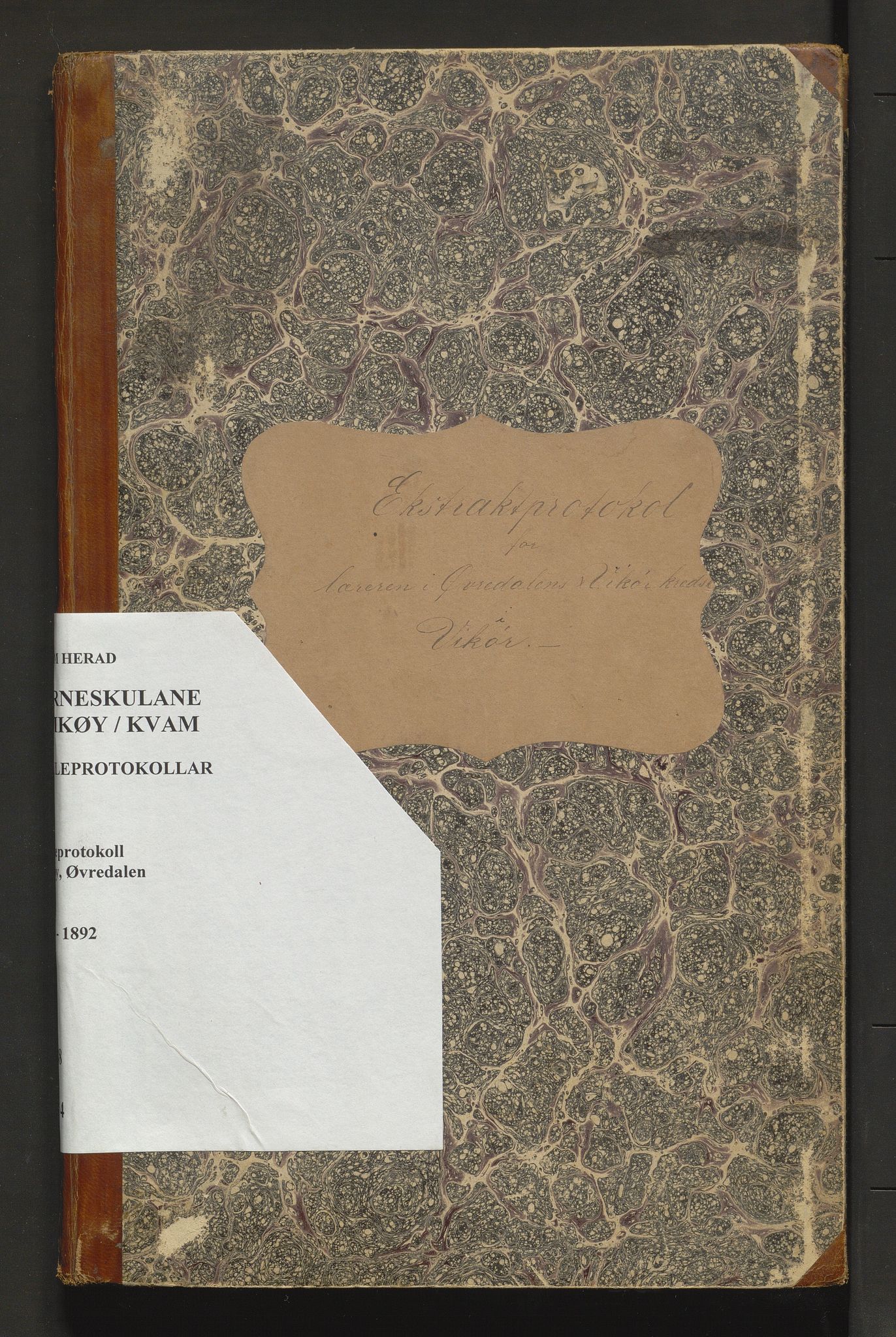 Kvam herad. Barneskulane, IKAH/1238-231/F/Fa/L0004: Skuleprotokoll for Øvredalen og Vikøy krinsar, 1890-1892