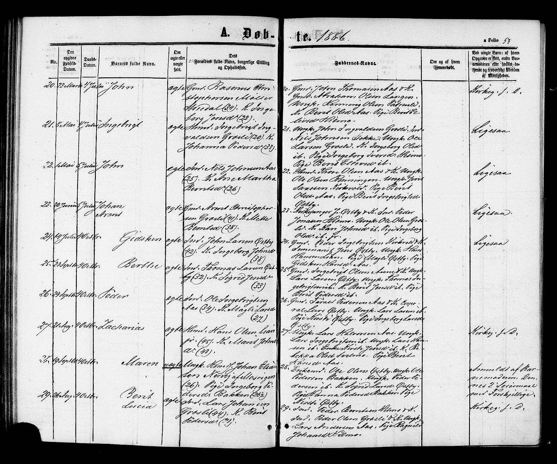 Ministerialprotokoller, klokkerbøker og fødselsregistre - Sør-Trøndelag, SAT/A-1456/698/L1163: Parish register (official) no. 698A01, 1862-1887, p. 53