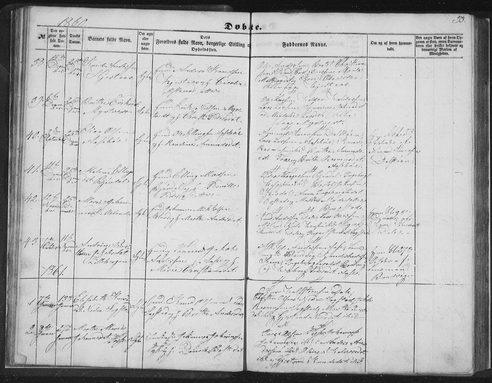 Alversund Sokneprestembete, SAB/A-73901/H/Ha/Hab: Parish register (copy) no. C 1, 1851-1866, p. 33