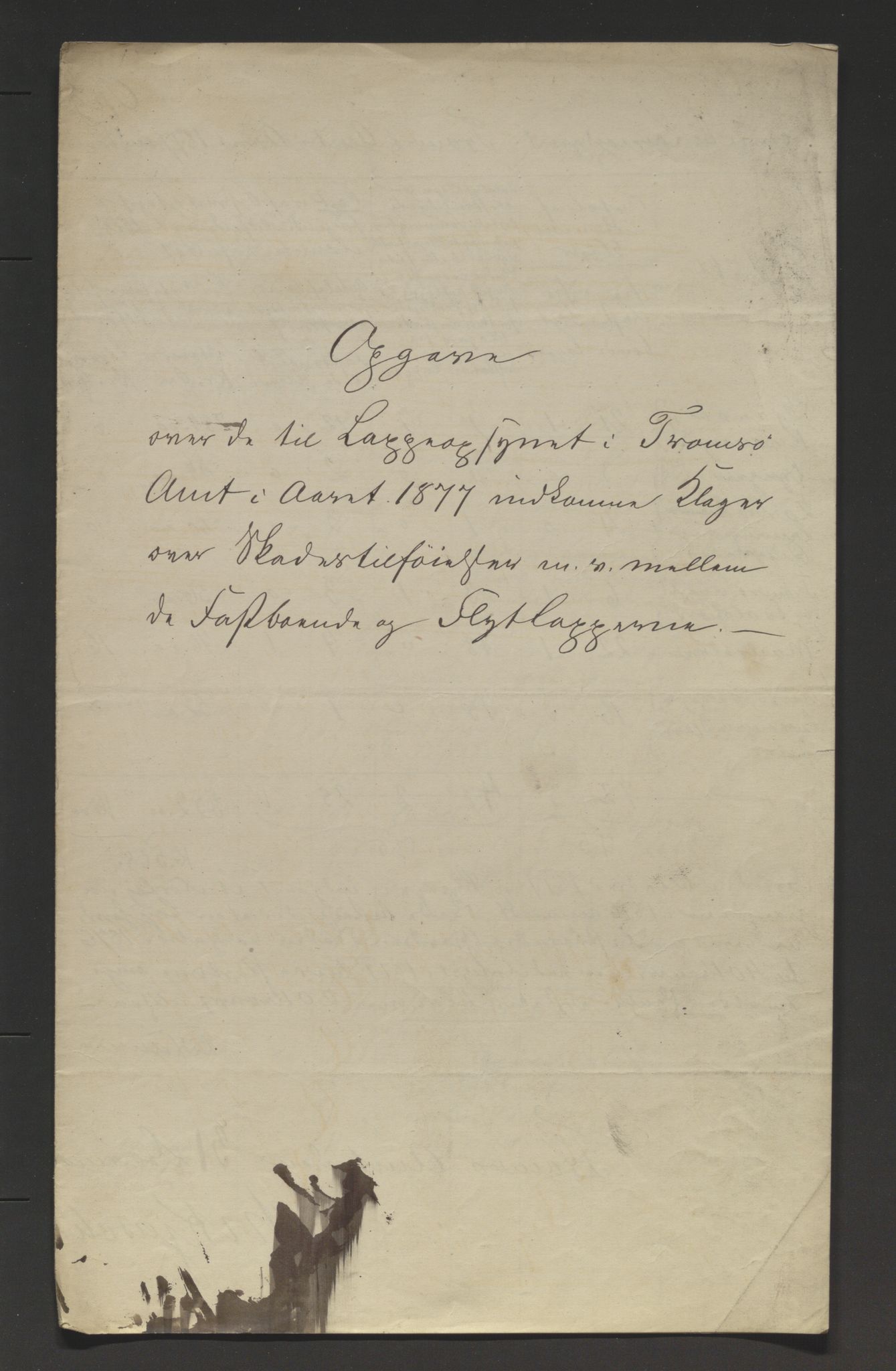 Fylkesmannen i Troms, SATØ/S-0001/A7.46/L2460/0001: Samiske saker / Lappevesenet - årsberetninger, 1867-1877, p. 497