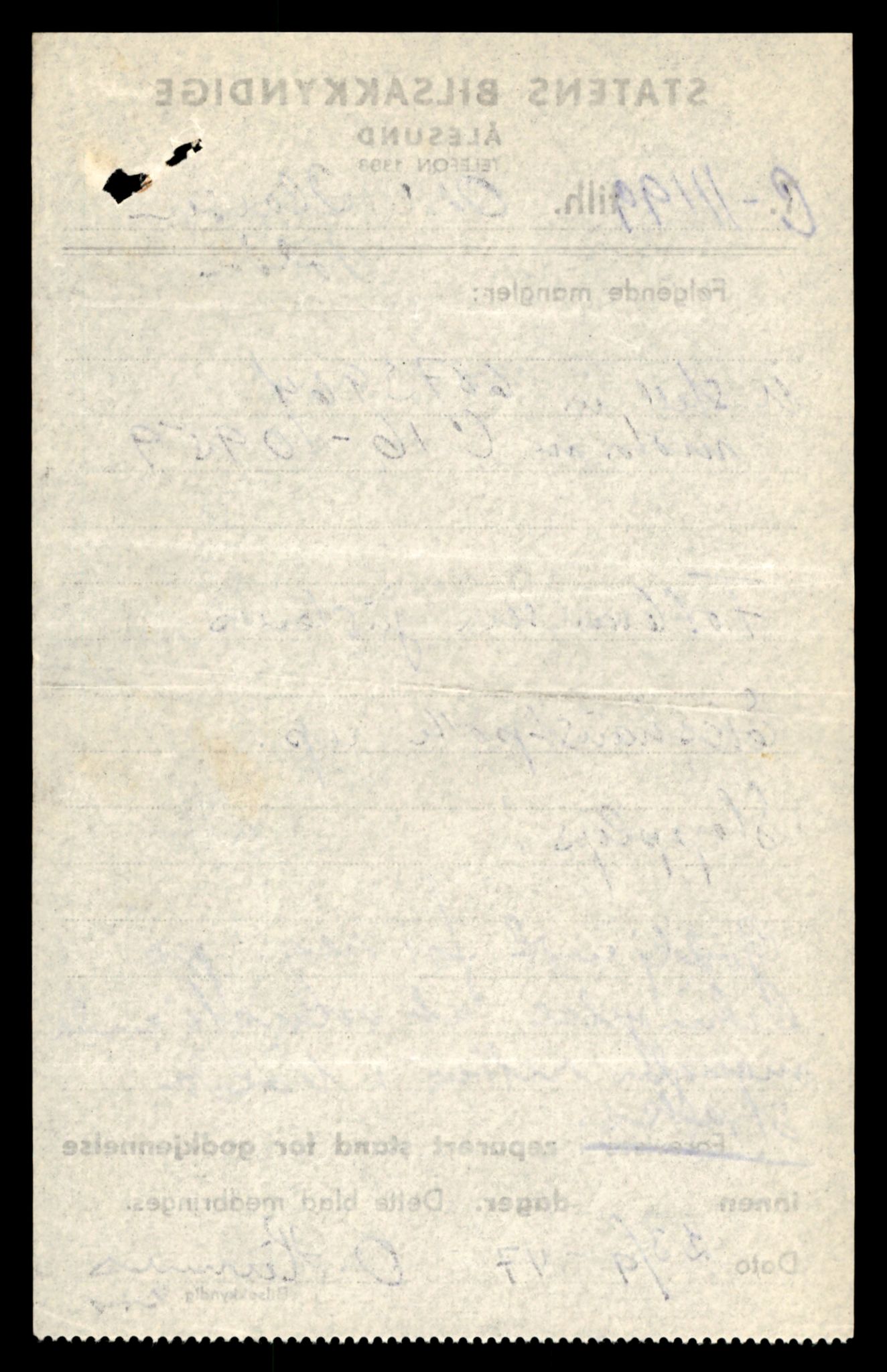 Møre og Romsdal vegkontor - Ålesund trafikkstasjon, AV/SAT-A-4099/F/Fe/L0022: Registreringskort for kjøretøy T 10584 - T 10694, 1927-1998, p. 96