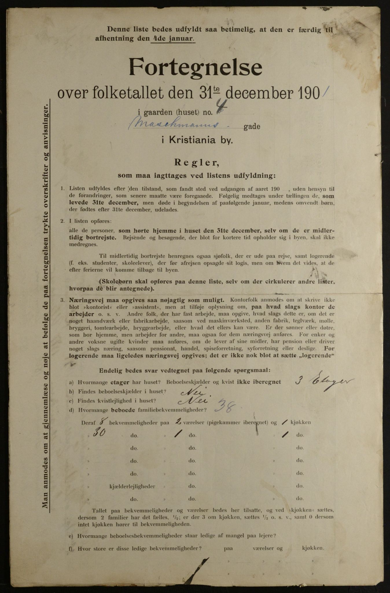 OBA, Municipal Census 1901 for Kristiania, 1901, p. 9987