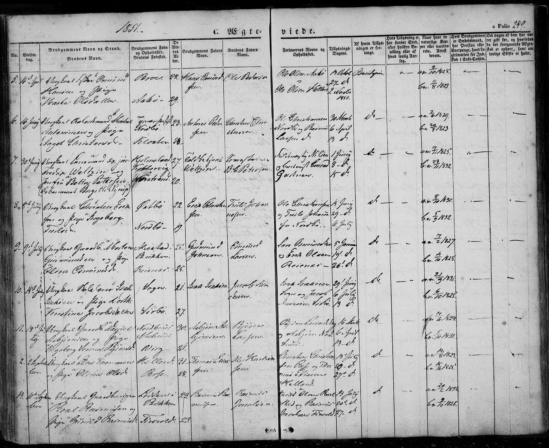 Rennesøy sokneprestkontor, AV/SAST-A -101827/H/Ha/Haa/L0005: Parish register (official) no. A 5, 1838-1859, p. 249