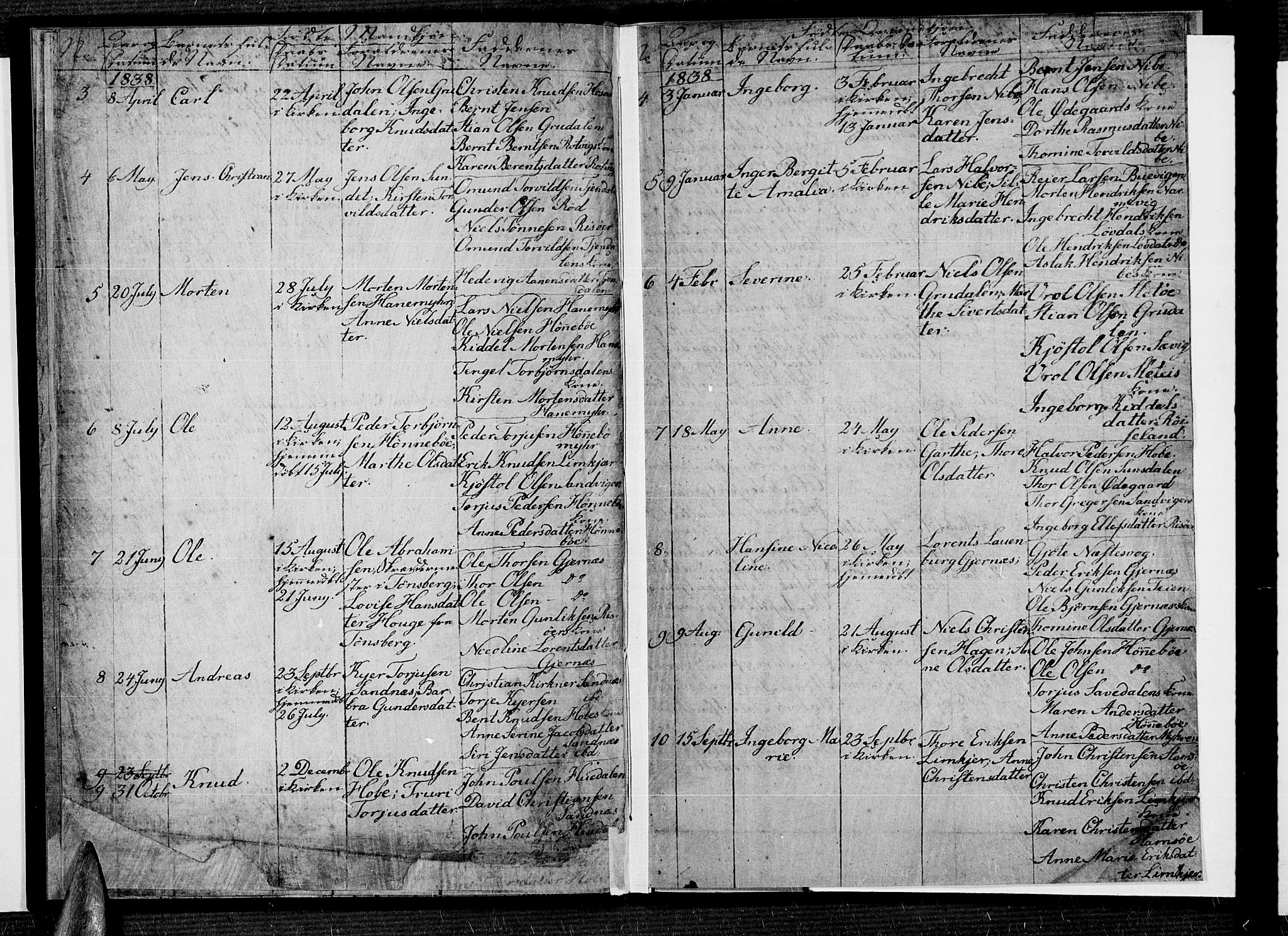 Risør sokneprestkontor, AV/SAK-1111-0035/F/Fb/L0005: Parish register (copy) no. B 5, 1835-1839, p. 9