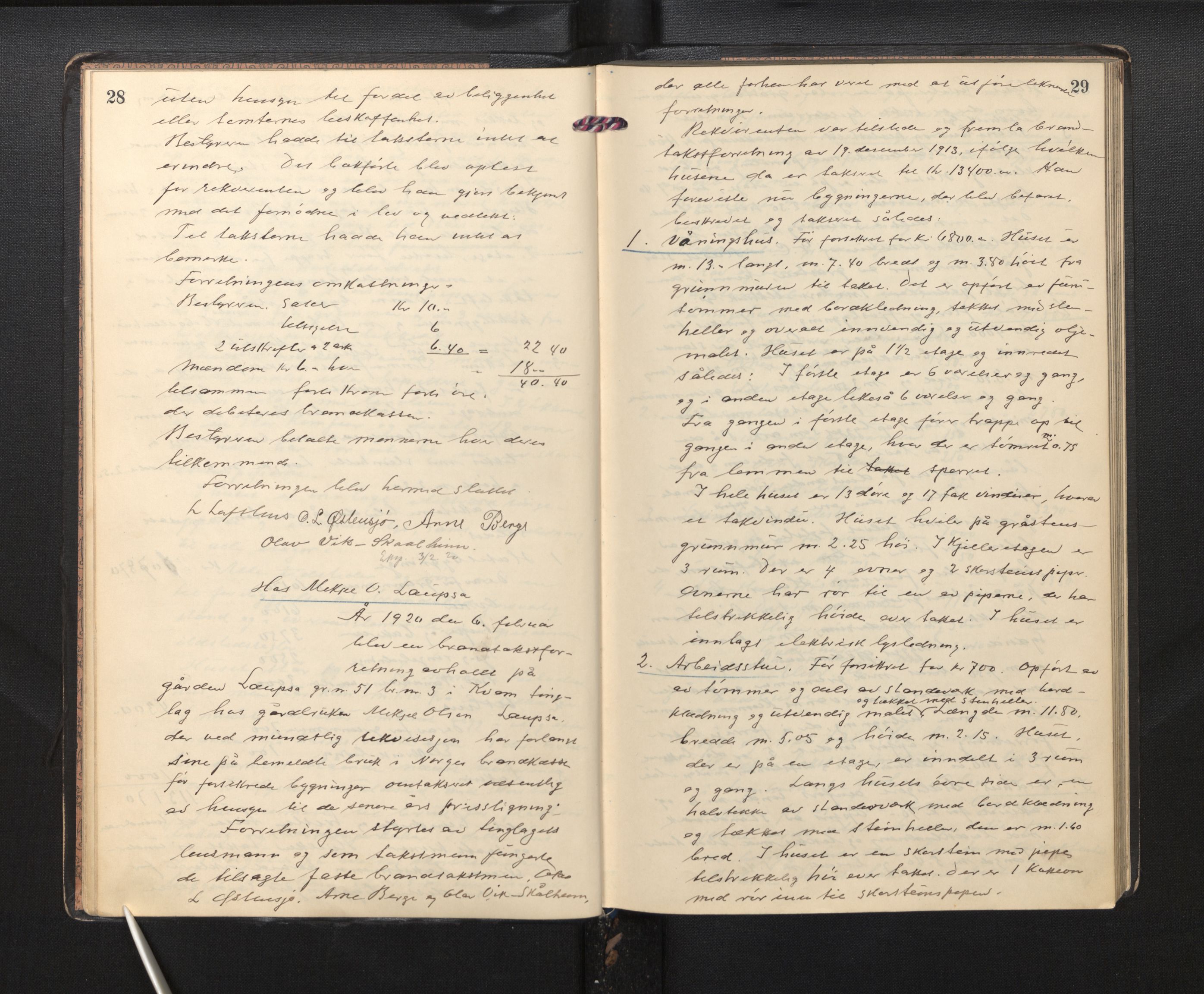Lensmannen i Kvam, AV/SAB-A-33201/0012/L0003: Branntakstprotokoll, 1919-1941, p. 28-29
