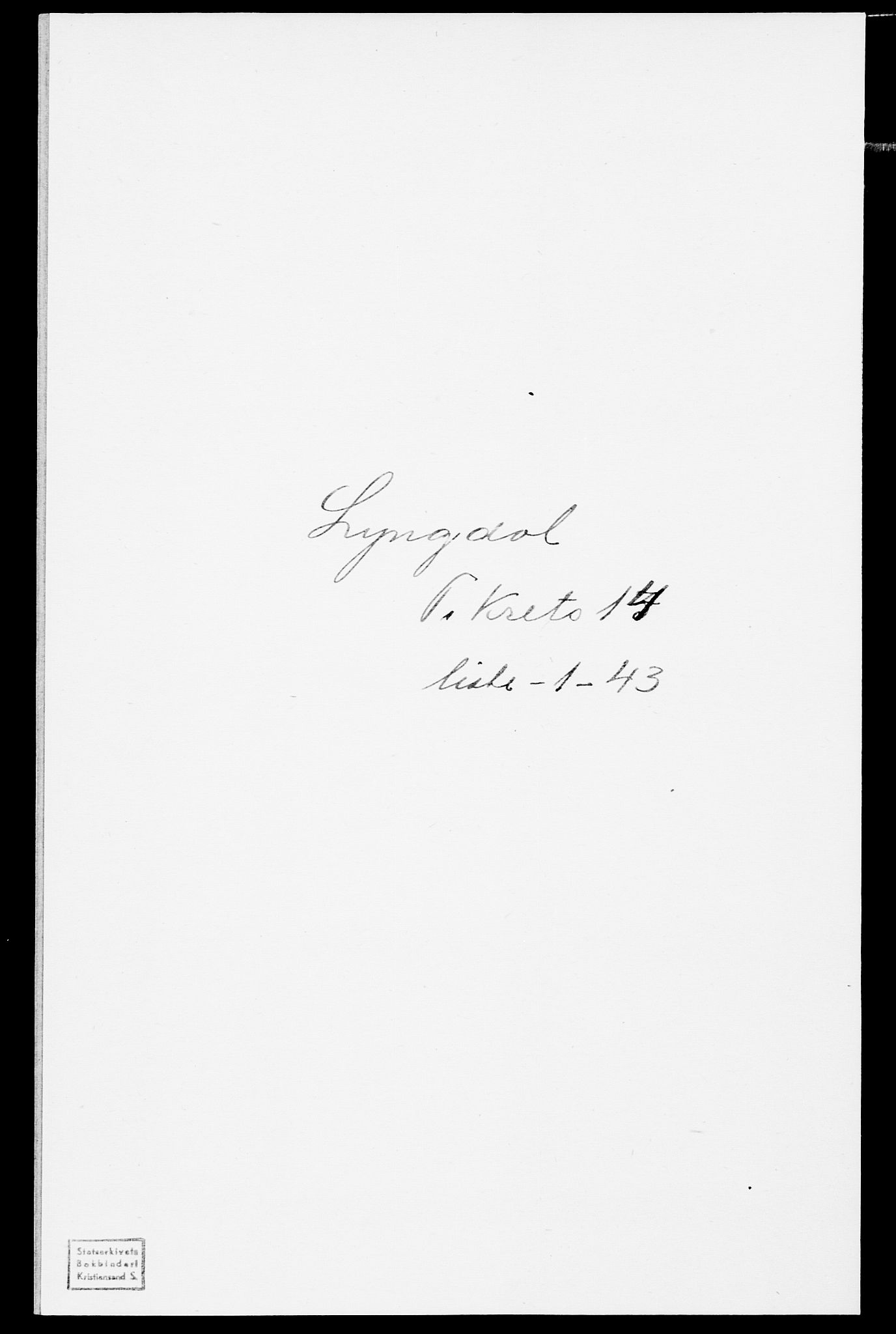 SAK, 1875 census for 1032P Lyngdal, 1875, p. 2014