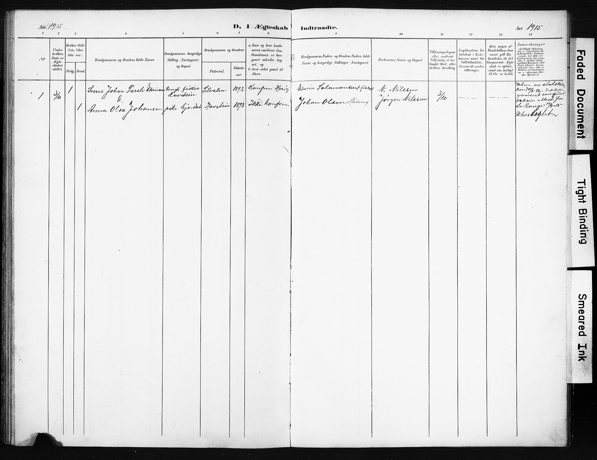 Ministerialprotokoller, klokkerbøker og fødselsregistre - Nordland, AV/SAT-A-1459/836/L0538: Parish register (copy) no. 836C02, 1901-1917