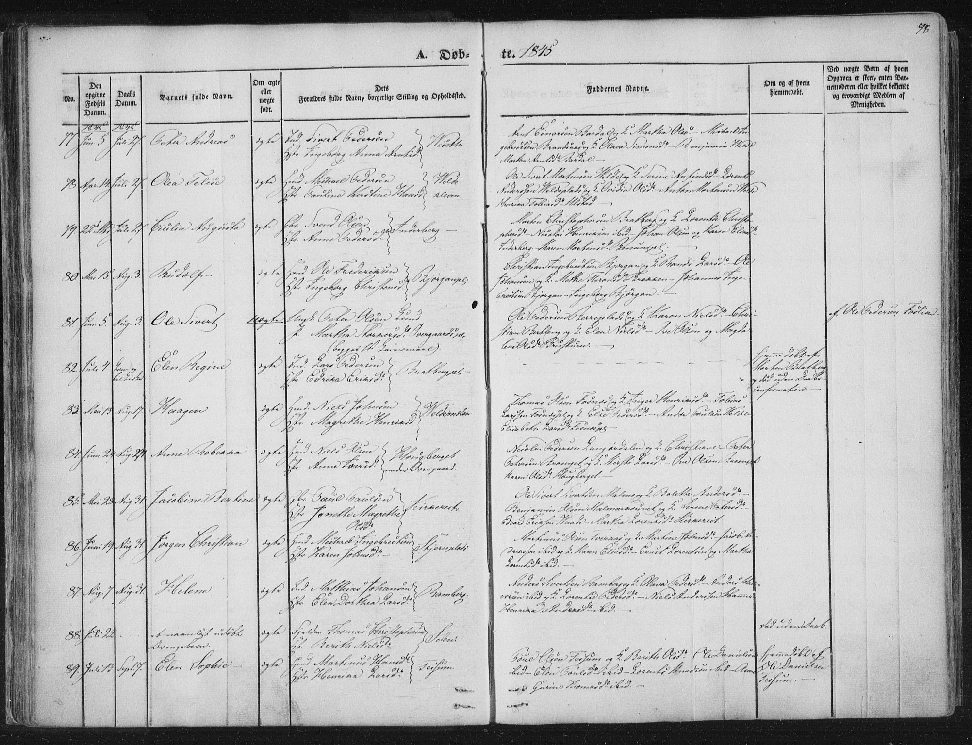 Ministerialprotokoller, klokkerbøker og fødselsregistre - Nord-Trøndelag, SAT/A-1458/741/L0392: Parish register (official) no. 741A06, 1836-1848, p. 78