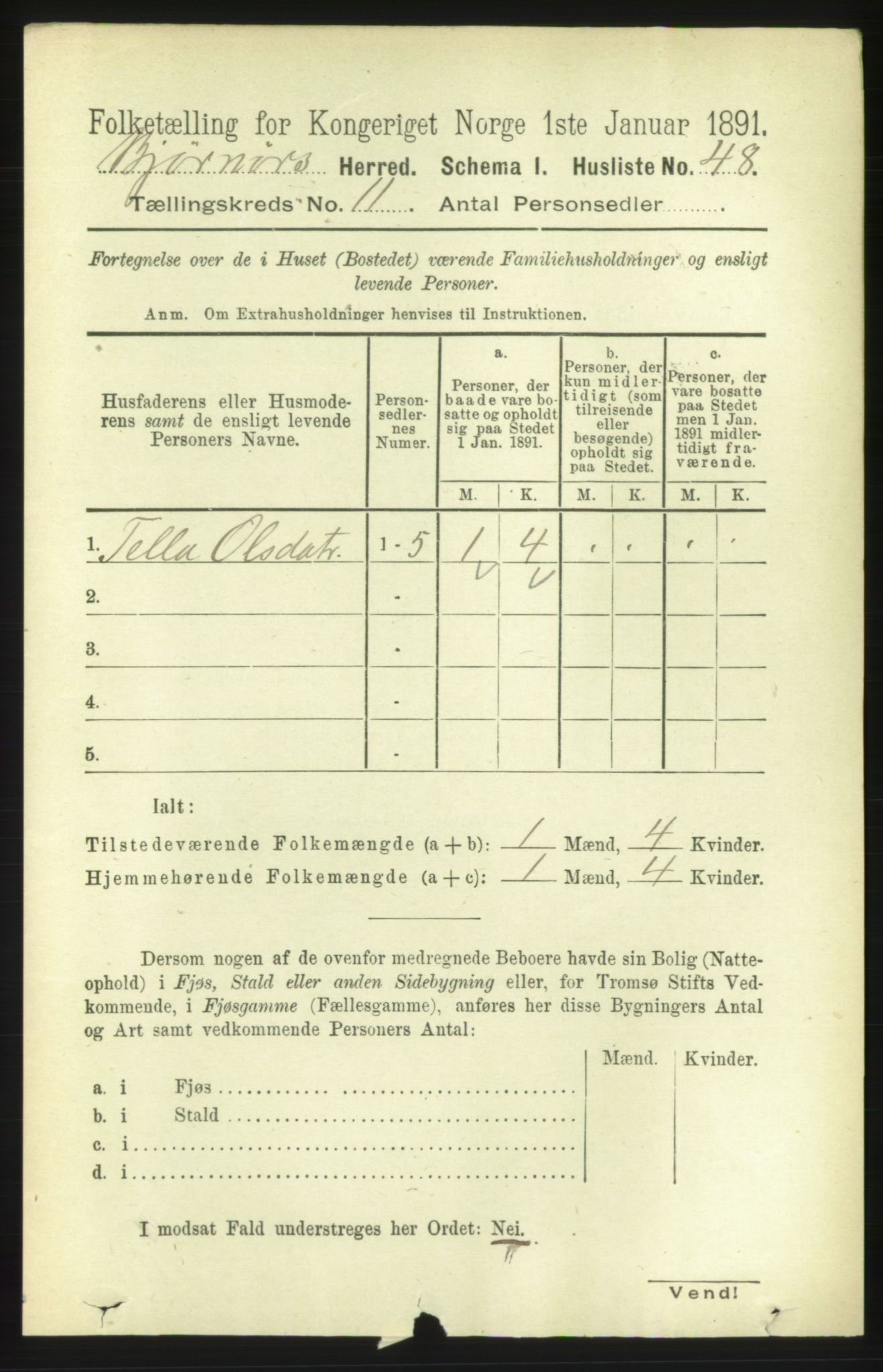 RA, 1891 census for 1632 Bjørnør, 1891, p. 4651