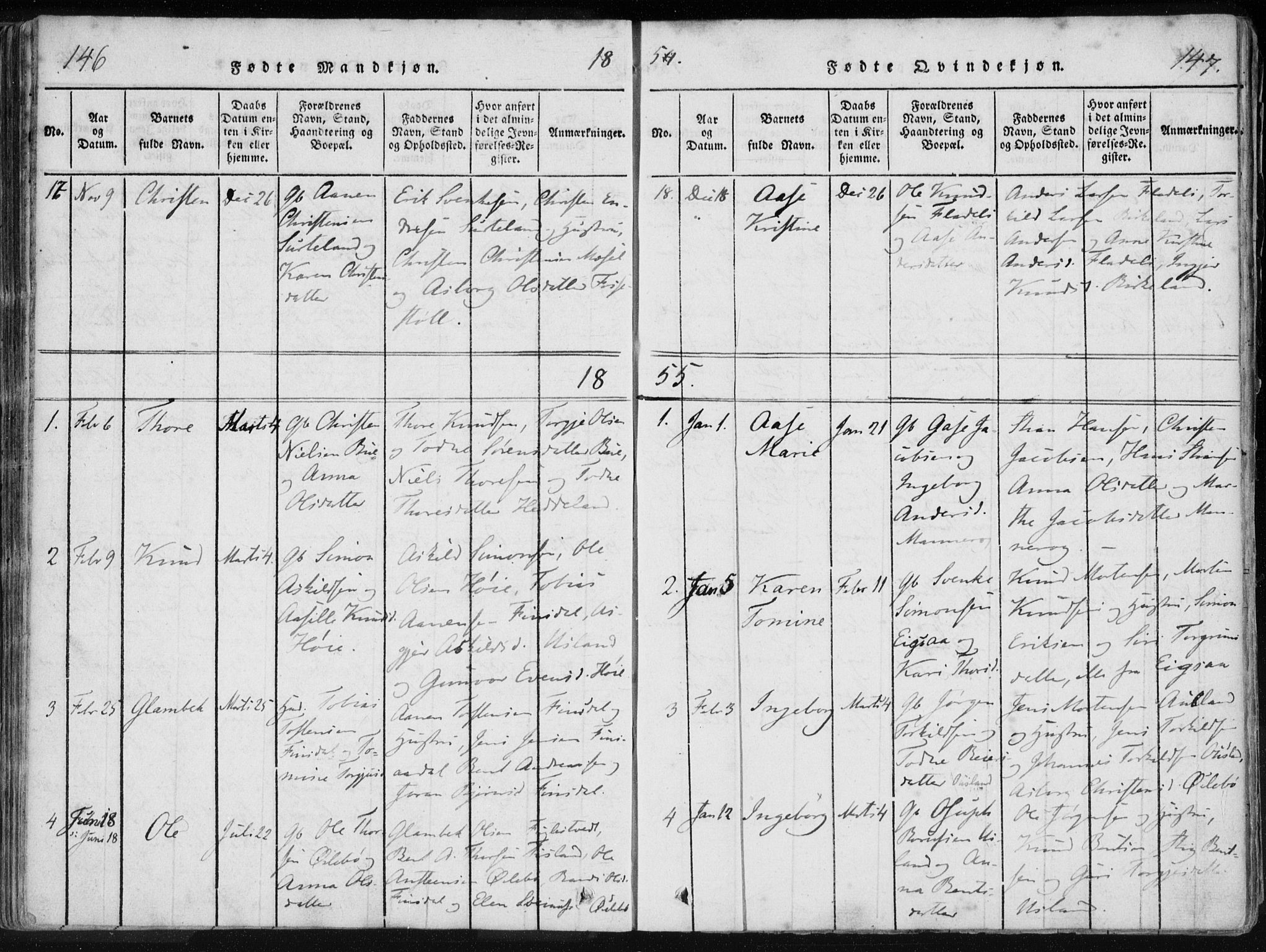 Holum sokneprestkontor, AV/SAK-1111-0022/F/Fa/Fac/L0002: Parish register (official) no. A 2, 1821-1859, p. 146-147