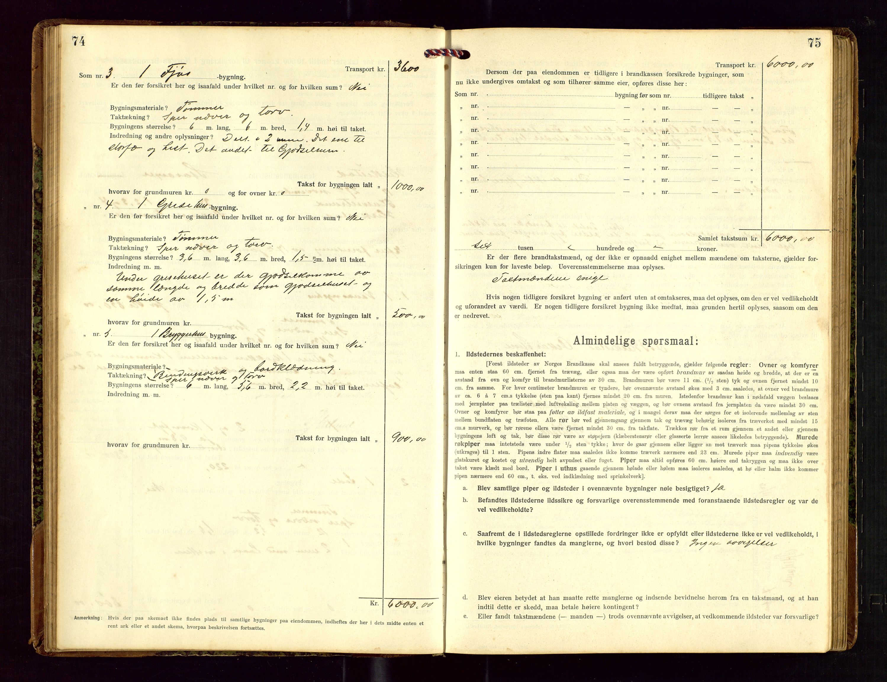 Heskestad lensmannskontor, AV/SAST-A-100304/Gob/L0002: "Brandtakstprotokol", 1915-1922, p. 74-75